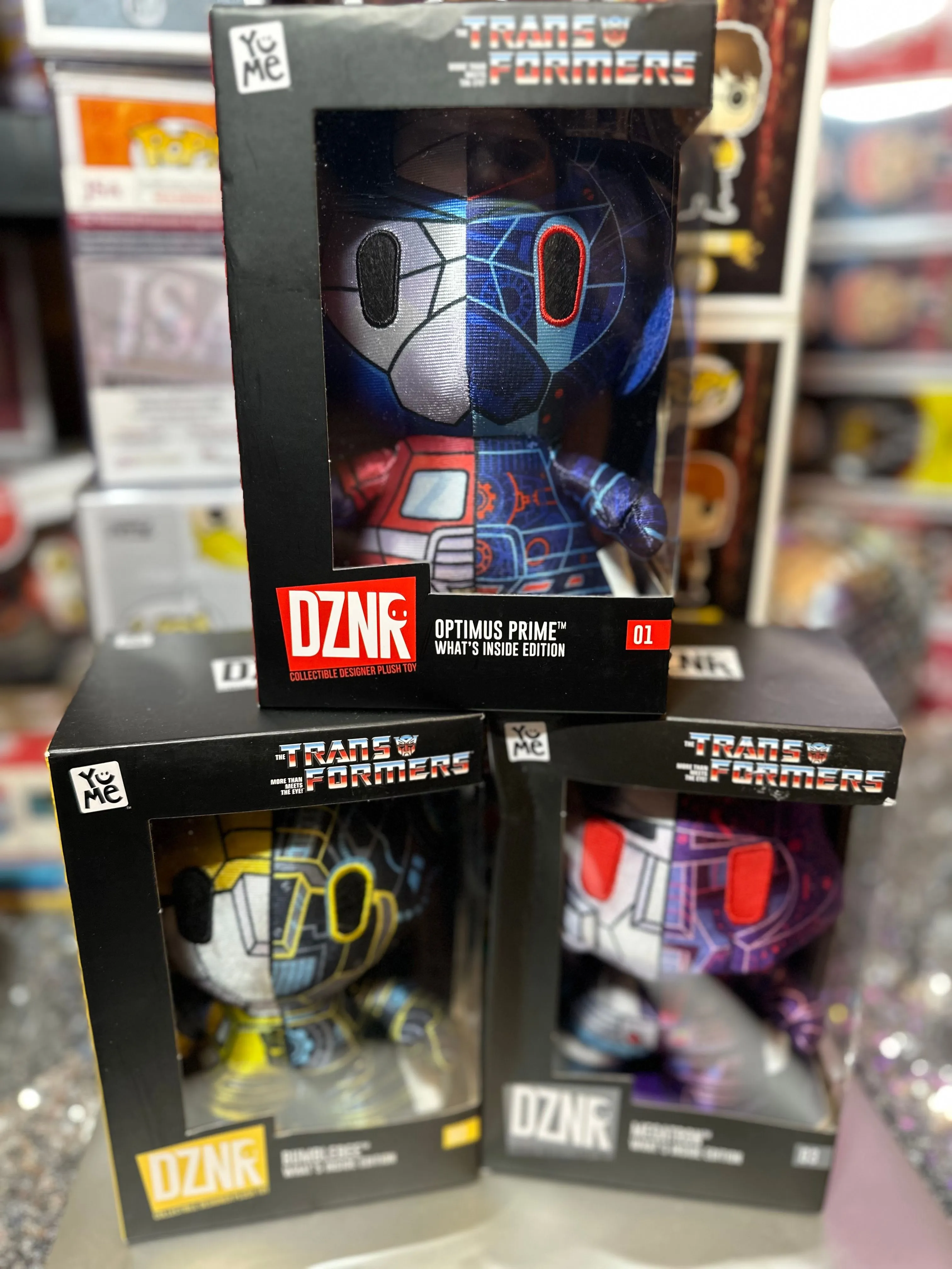 Product image for BANDAI - Yume Toys DZNR Collection Plush in Box Transformers set of 3