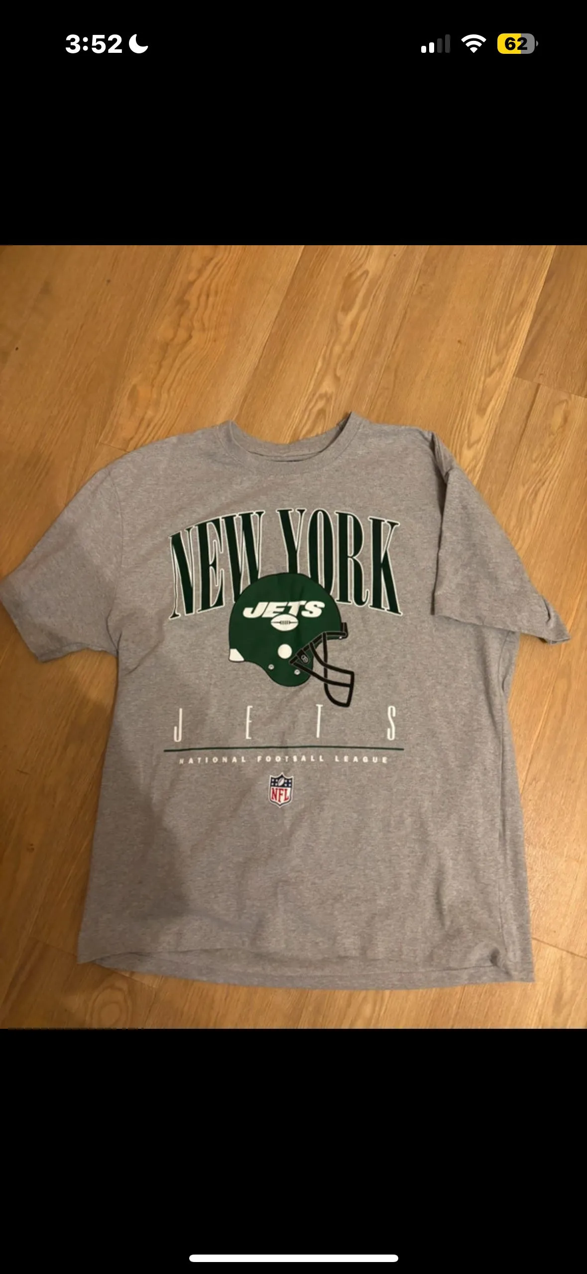 Product image for INSANE vintage retro dark green and grey nfl New York jets short sleeve tshirt size extra large.
