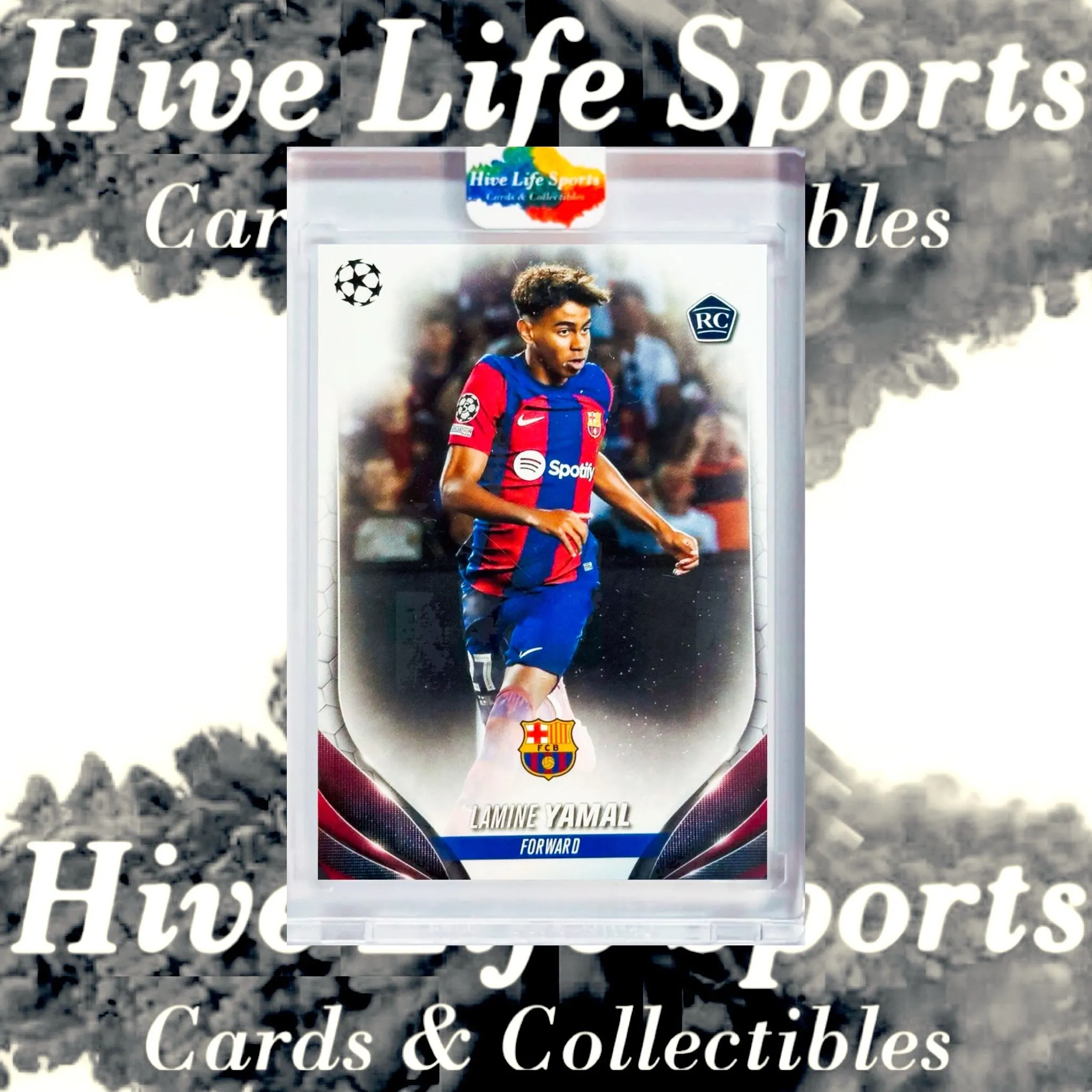 Product image for Lamine Yamal 2023-24 Topps Flagship UCC RC #64 FC Barcelona w/ HLS One Touch