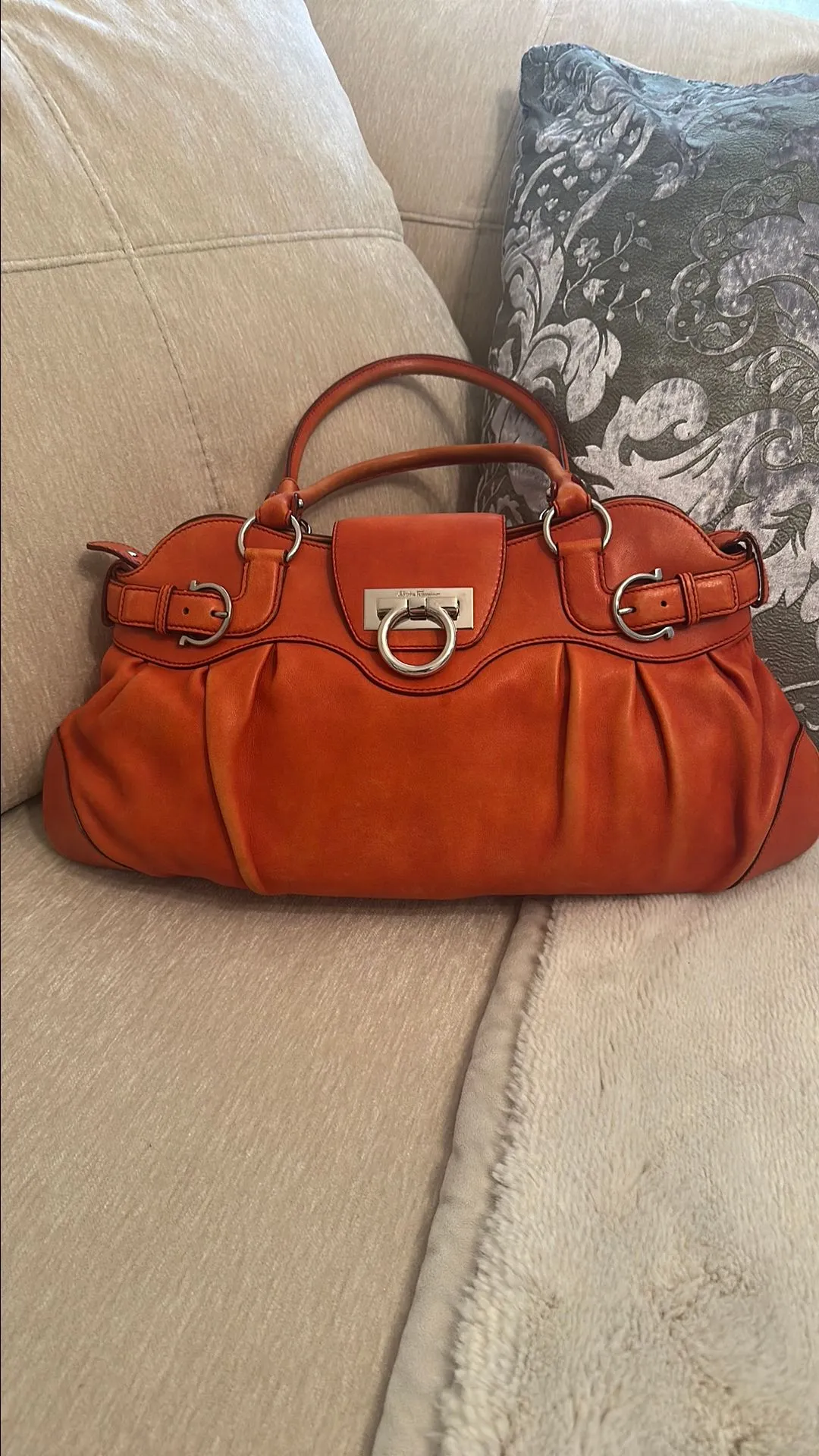 Product image for Salvador Ferragamo orange shoulder bag