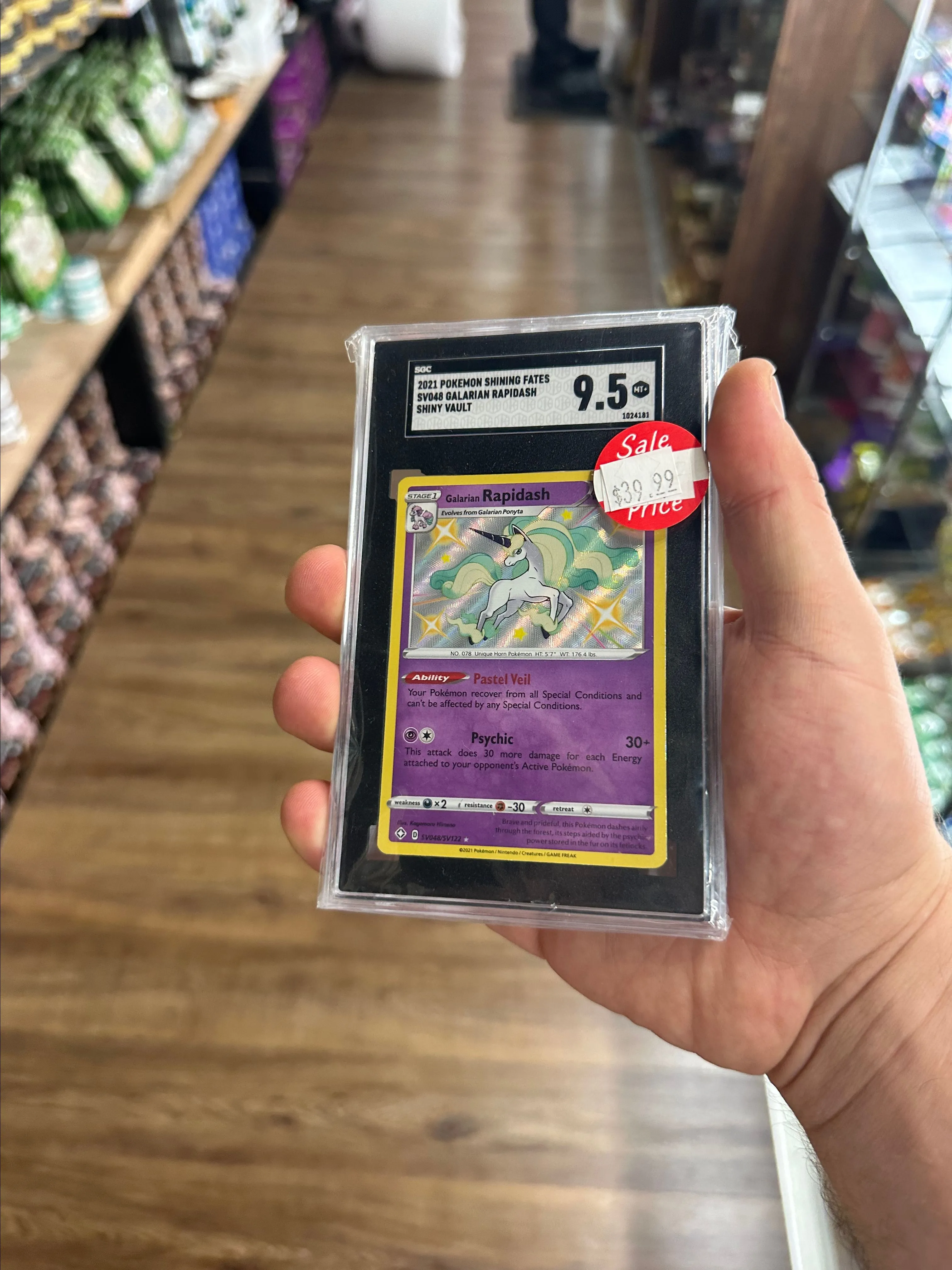 Product image for Sgc 9.5 2021 Pokémon shining fates Sv048 Galarian Rapidash shiny vault