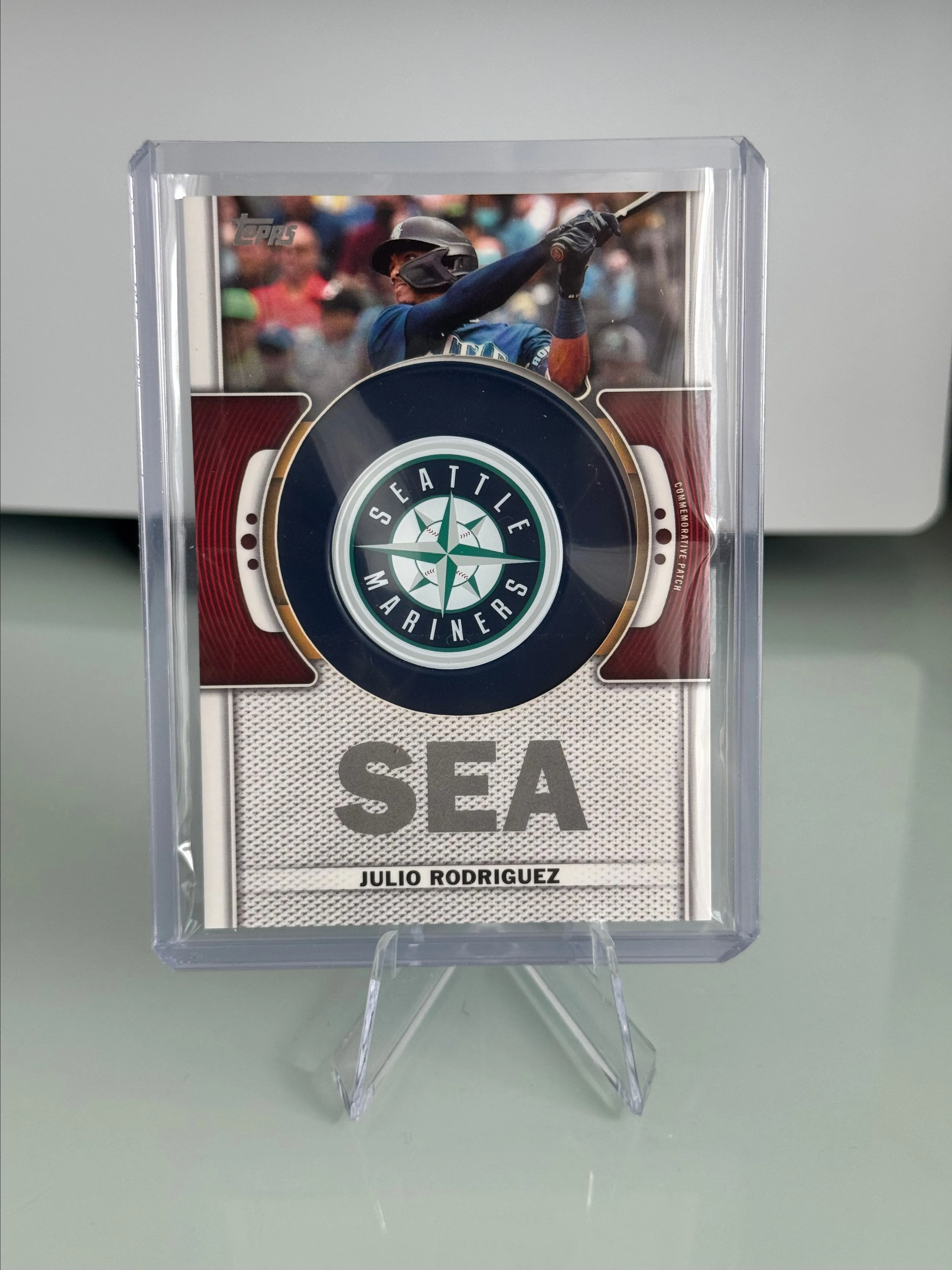 Product image for 2023 Topps Series 1 Julio Rodríguez Logo Patch Relic