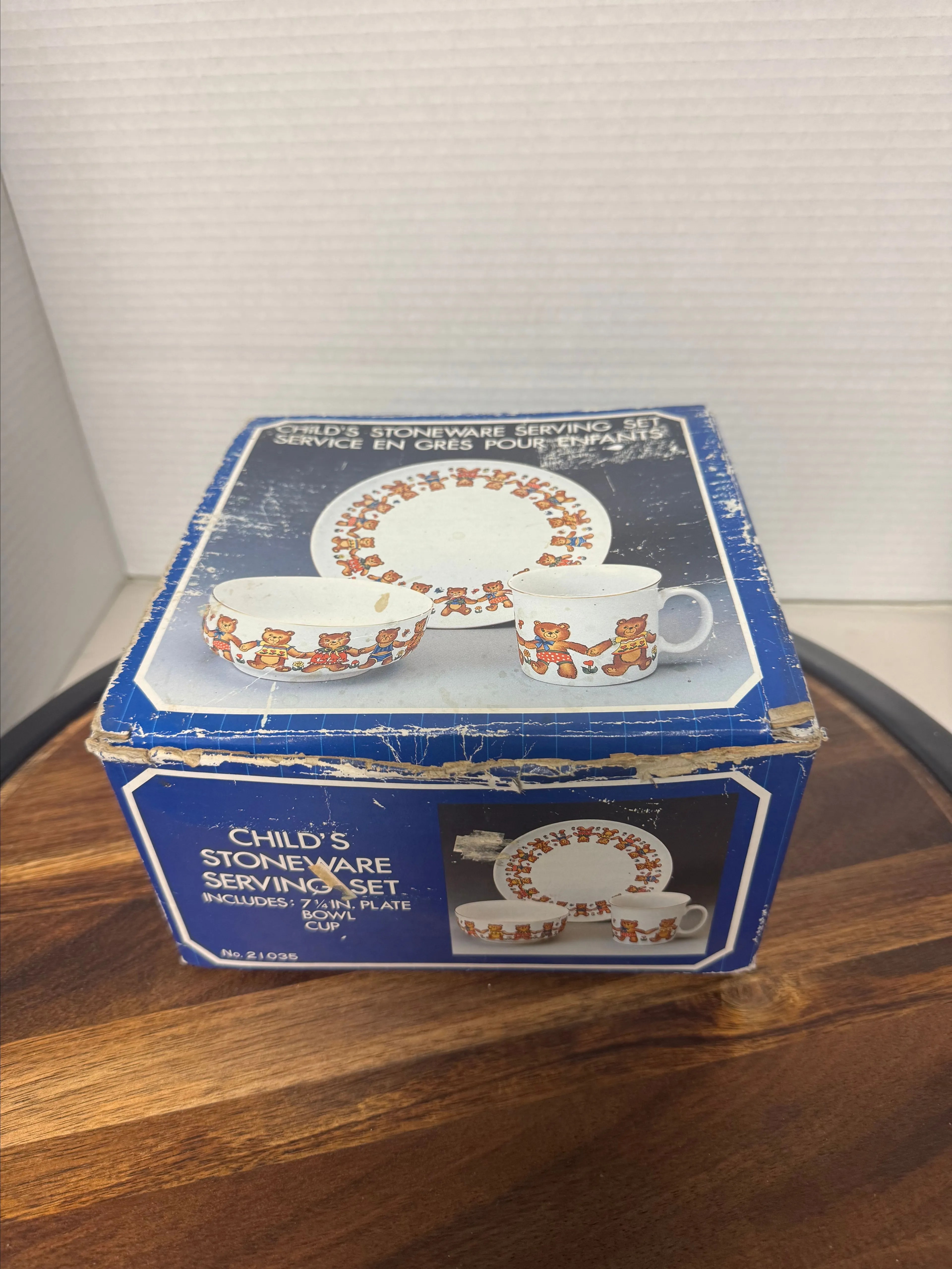 Product image for Vintage child stoneware three-piece serving set