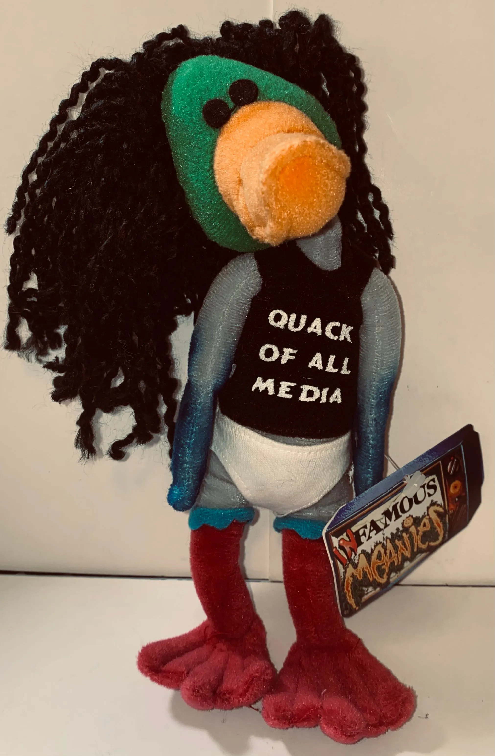 Product image for INfamous Meanies 1998 MALLARD STERN Quack of All Media Bean Bag Plush New w/ Tag