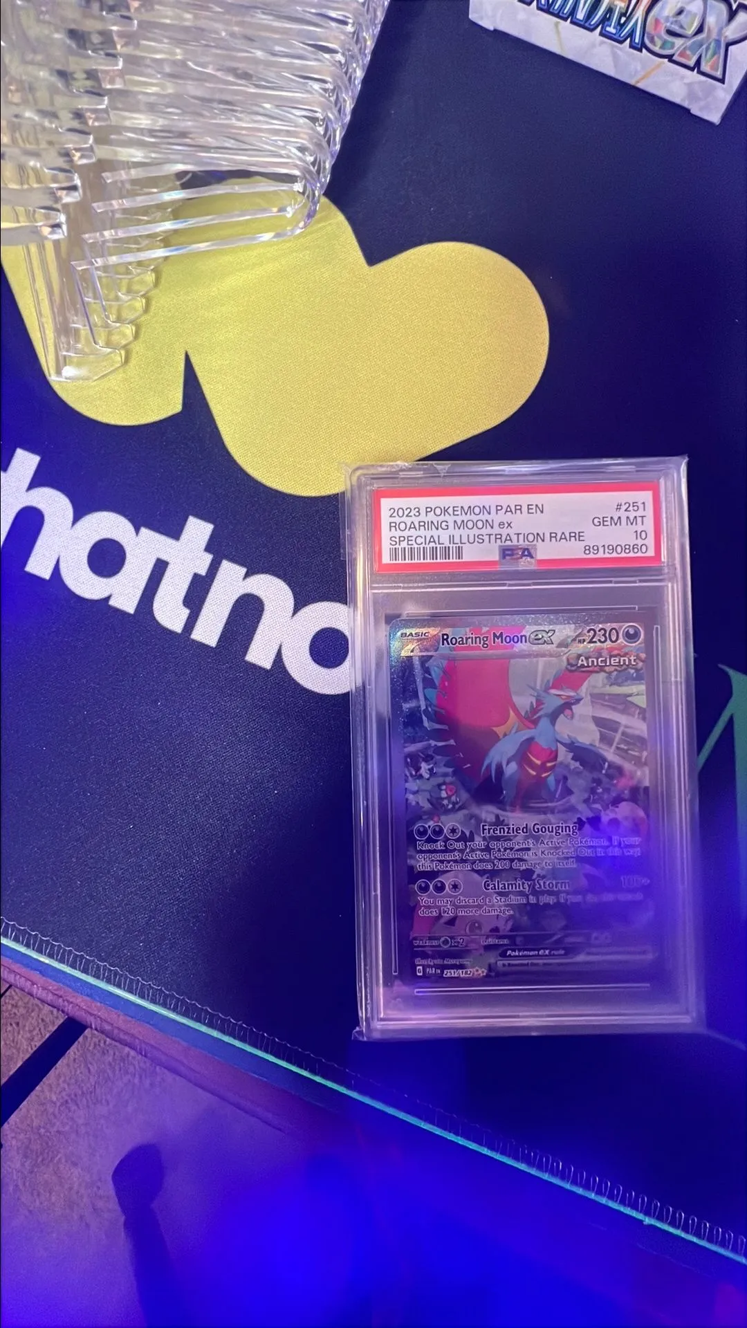 Product image for 2023 Pokemon Par En-Paradox Rift Roaring Moon Ex Special Illustration Rare PSA GEM MT 10