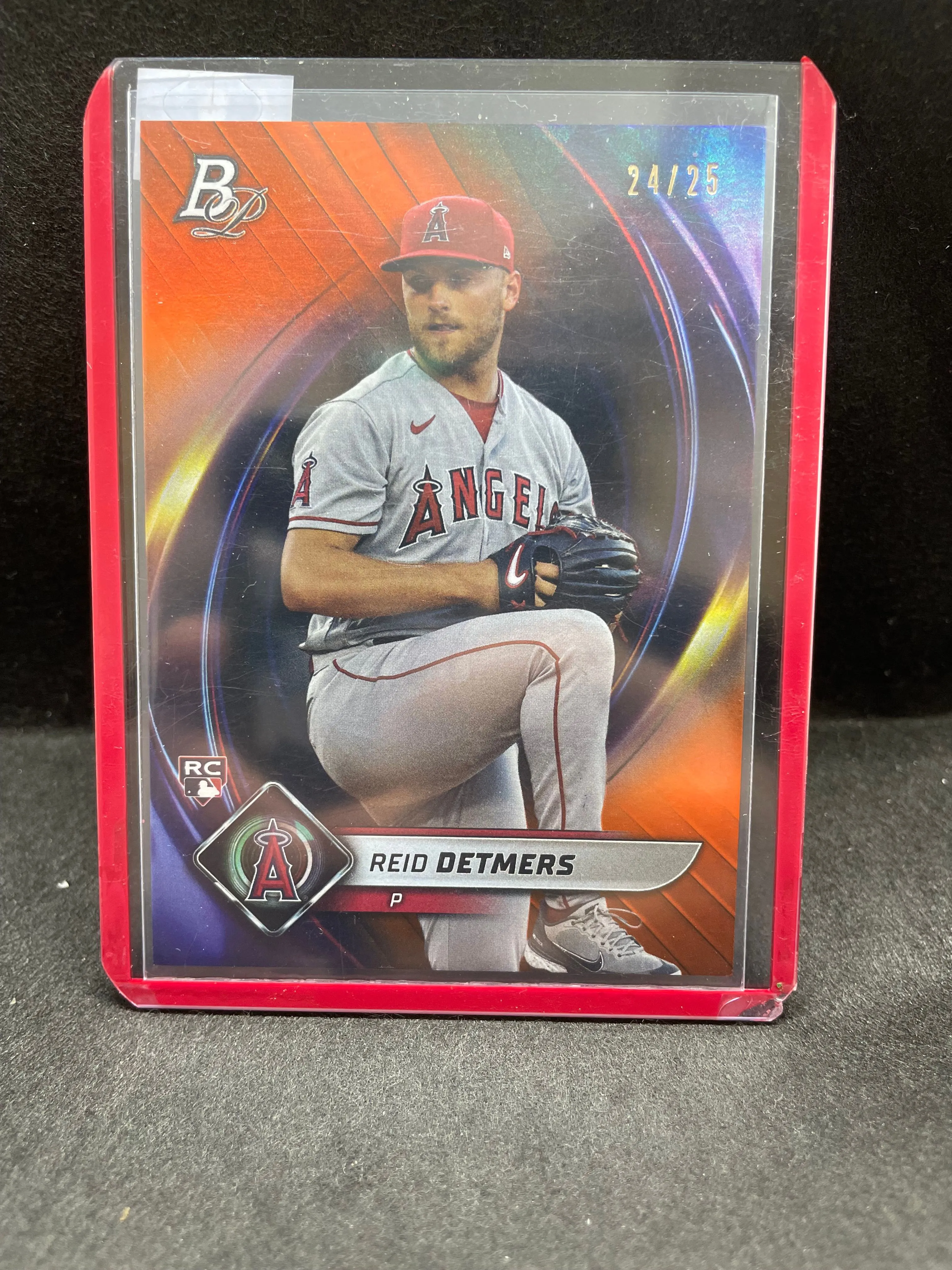 Product image for 2022 BOWMAN PLATINUM ORANGE FOIL REID DETMERS /25