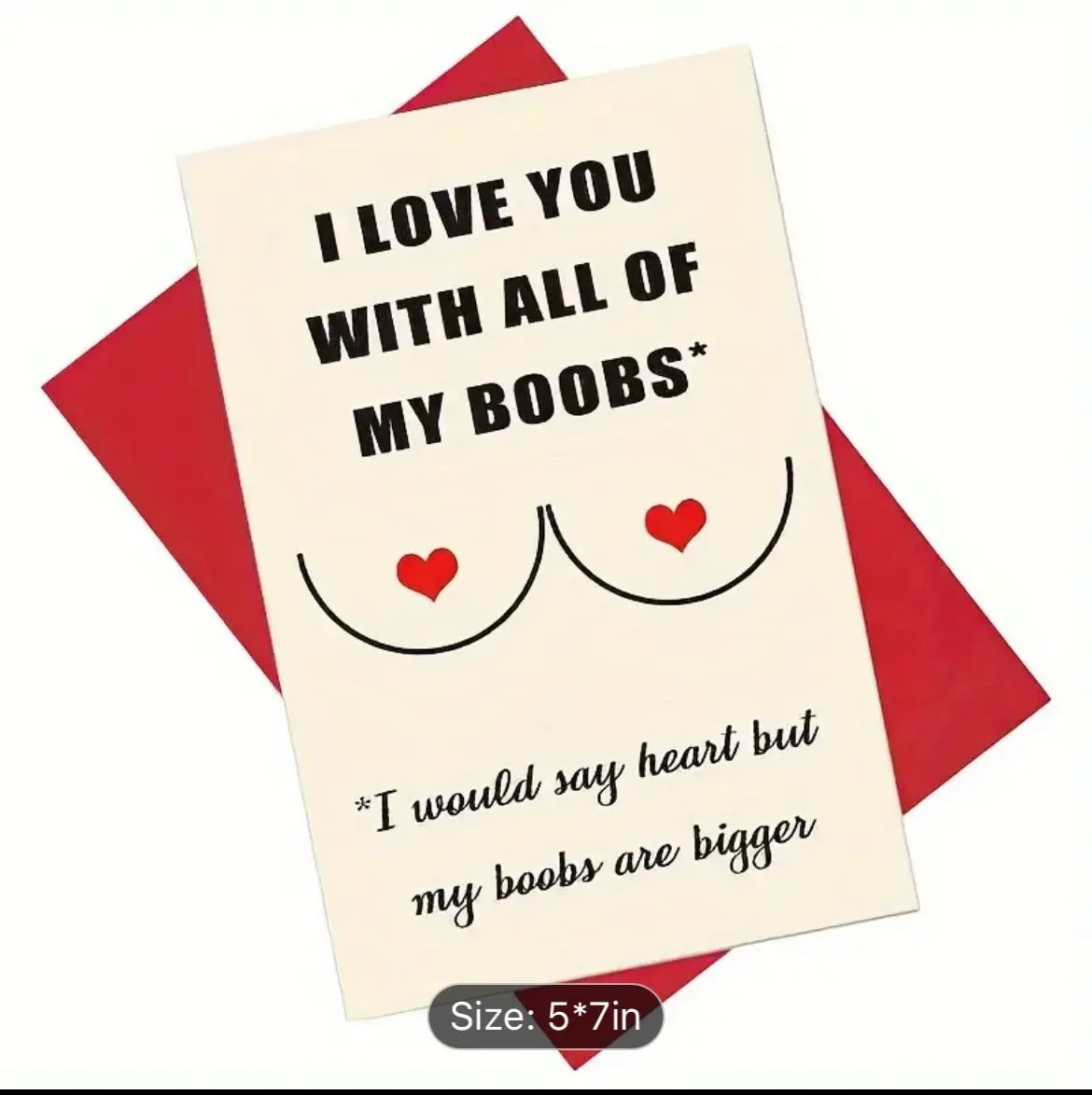 Product image for Valentines Day Card: I love you with all of my boobs