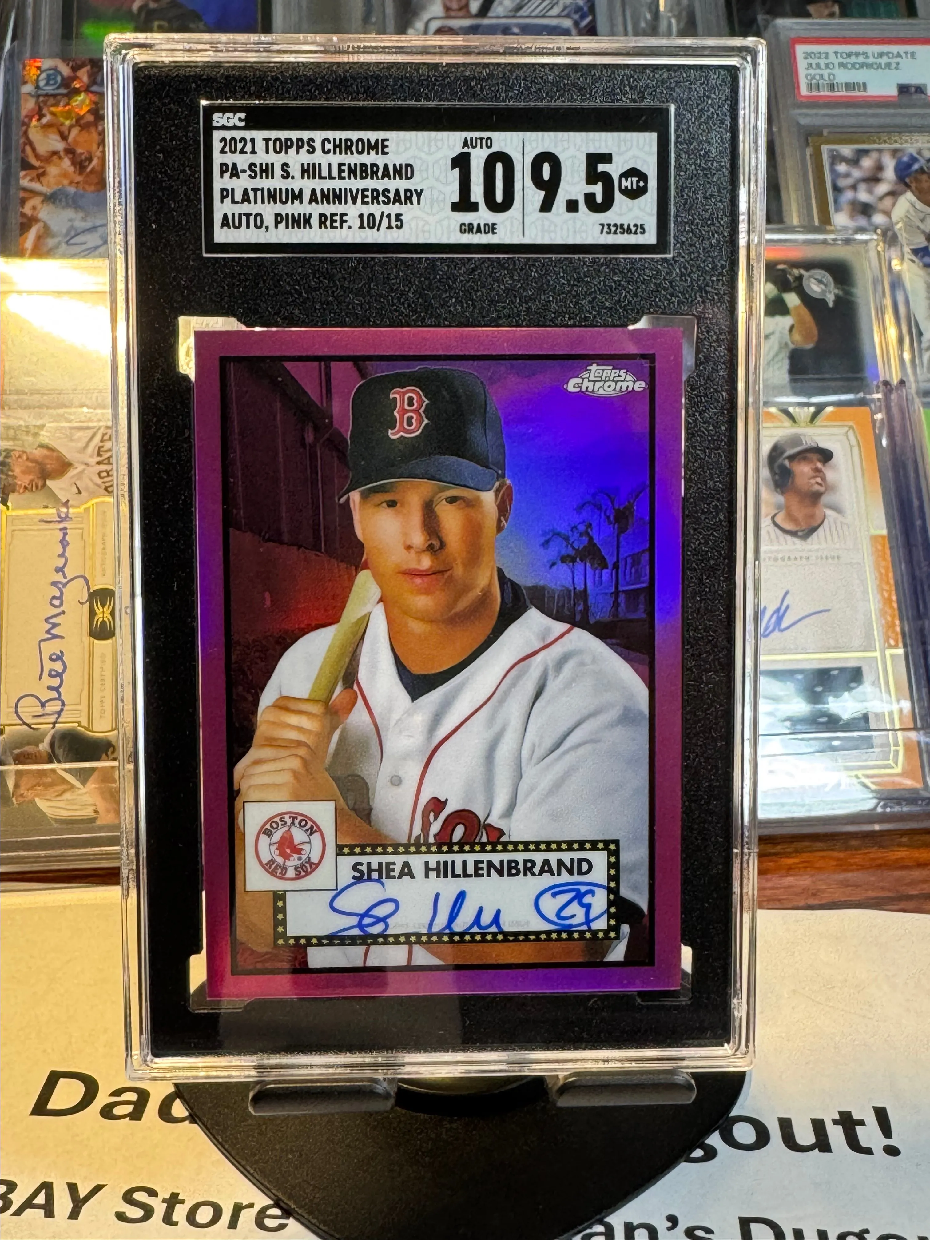 Product image for 2021 Topps Chrome Platinum Anniversary Shea Hillenbrand SGC Auto. Pink Refractor 9.5