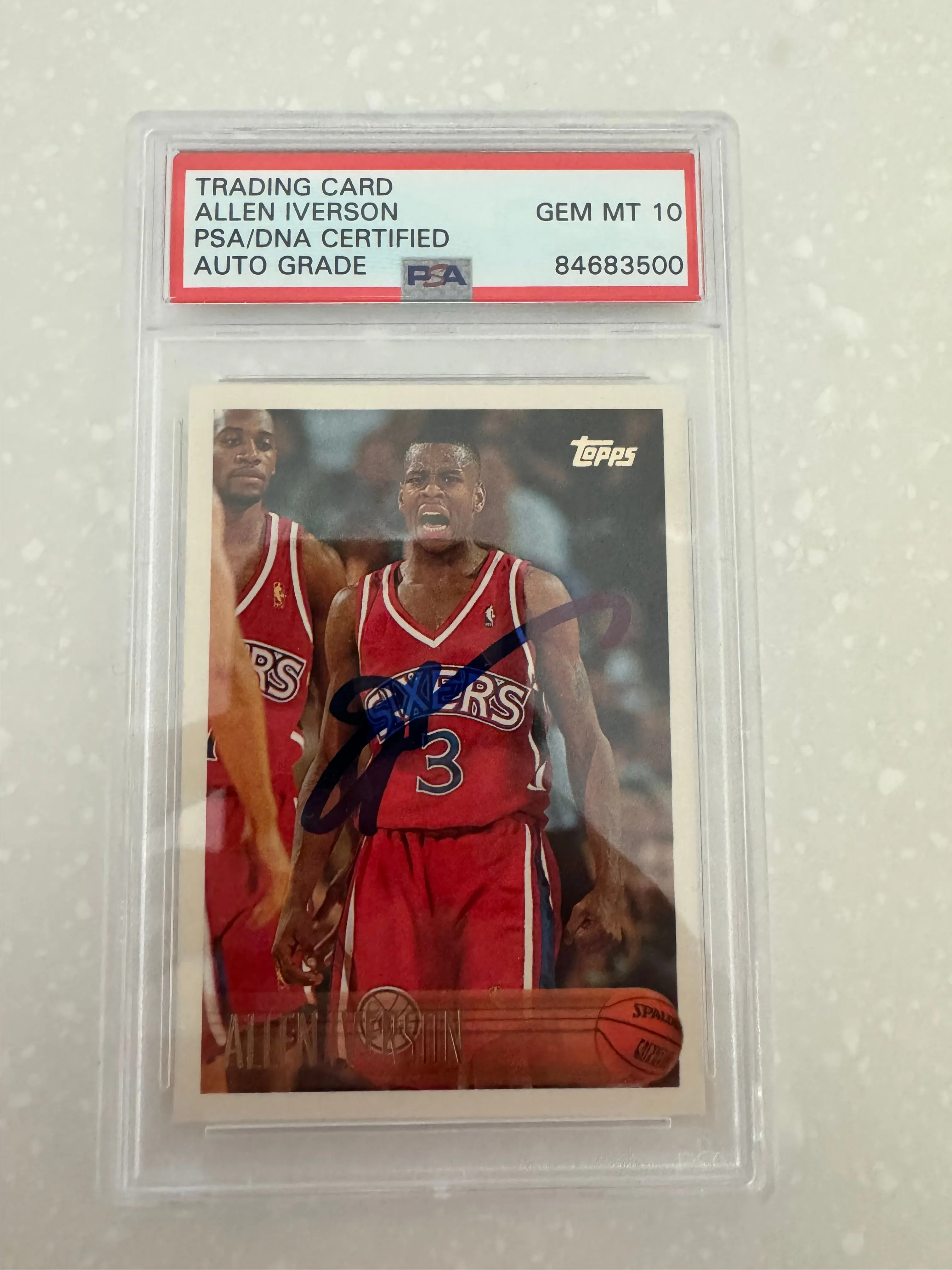 Product image for Allen Iverson Rookie Auto PSA Gem MT 10