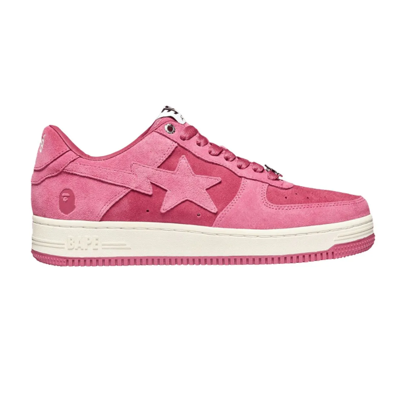 Product image for 9.5M - Bape Bapesta Low Pink Suede/Pink Sta