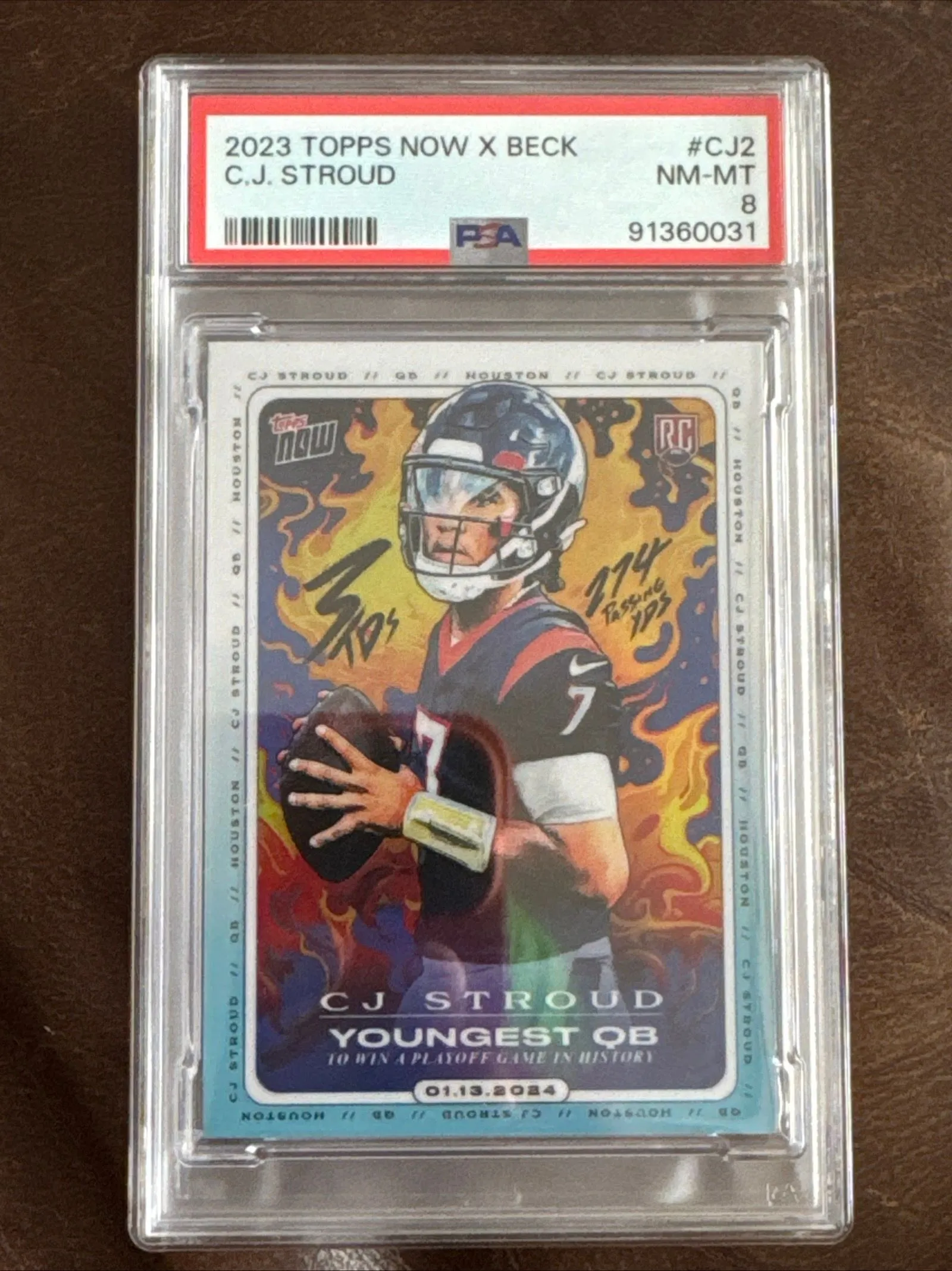 Product image for 2023 Topps Now x Beck - CJ Stroud - CJ2 RC - PSA 8 - Houston Texans