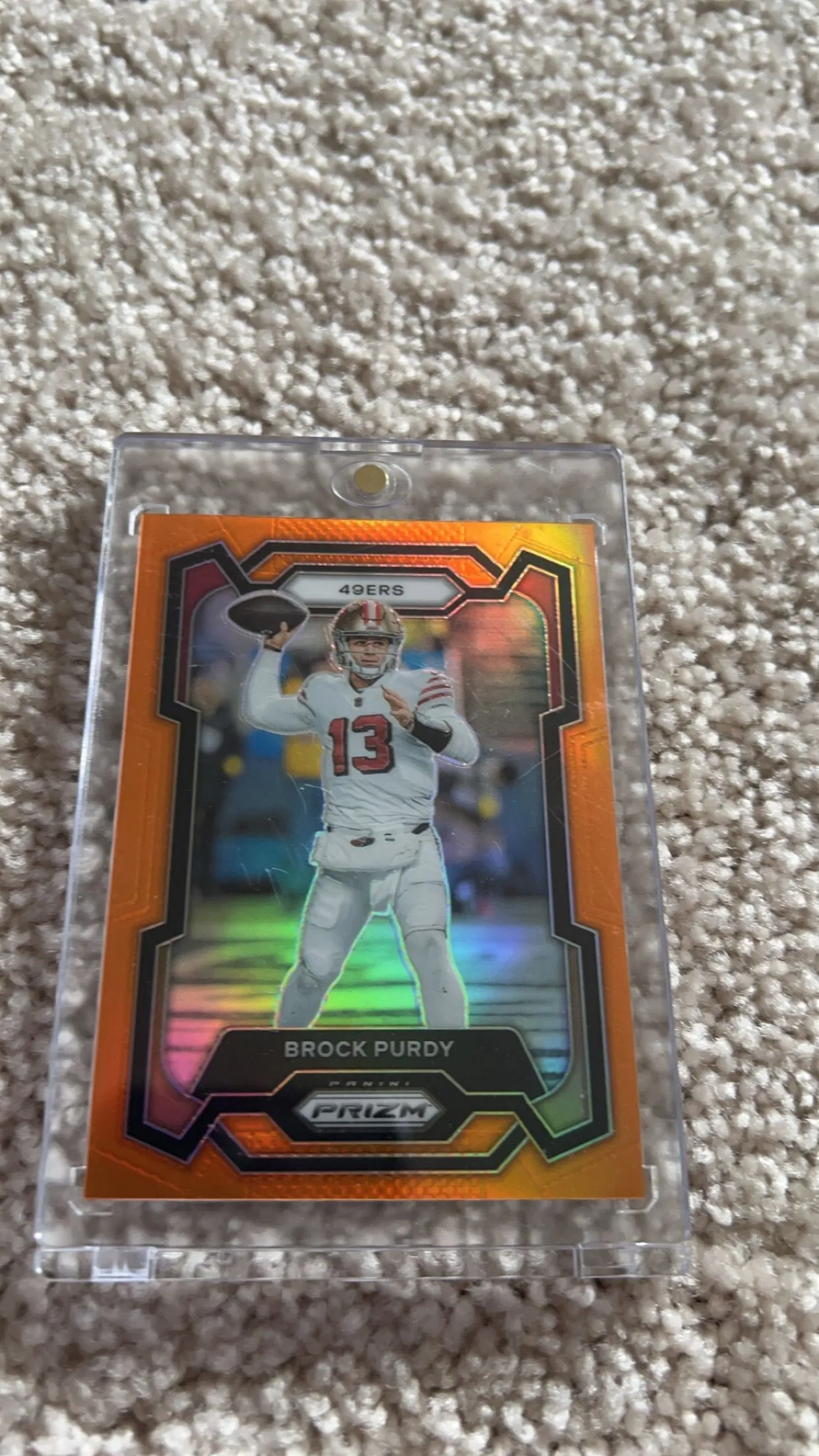 Product image for Brock Purdy Orange prizm /249 SECOND YEAR