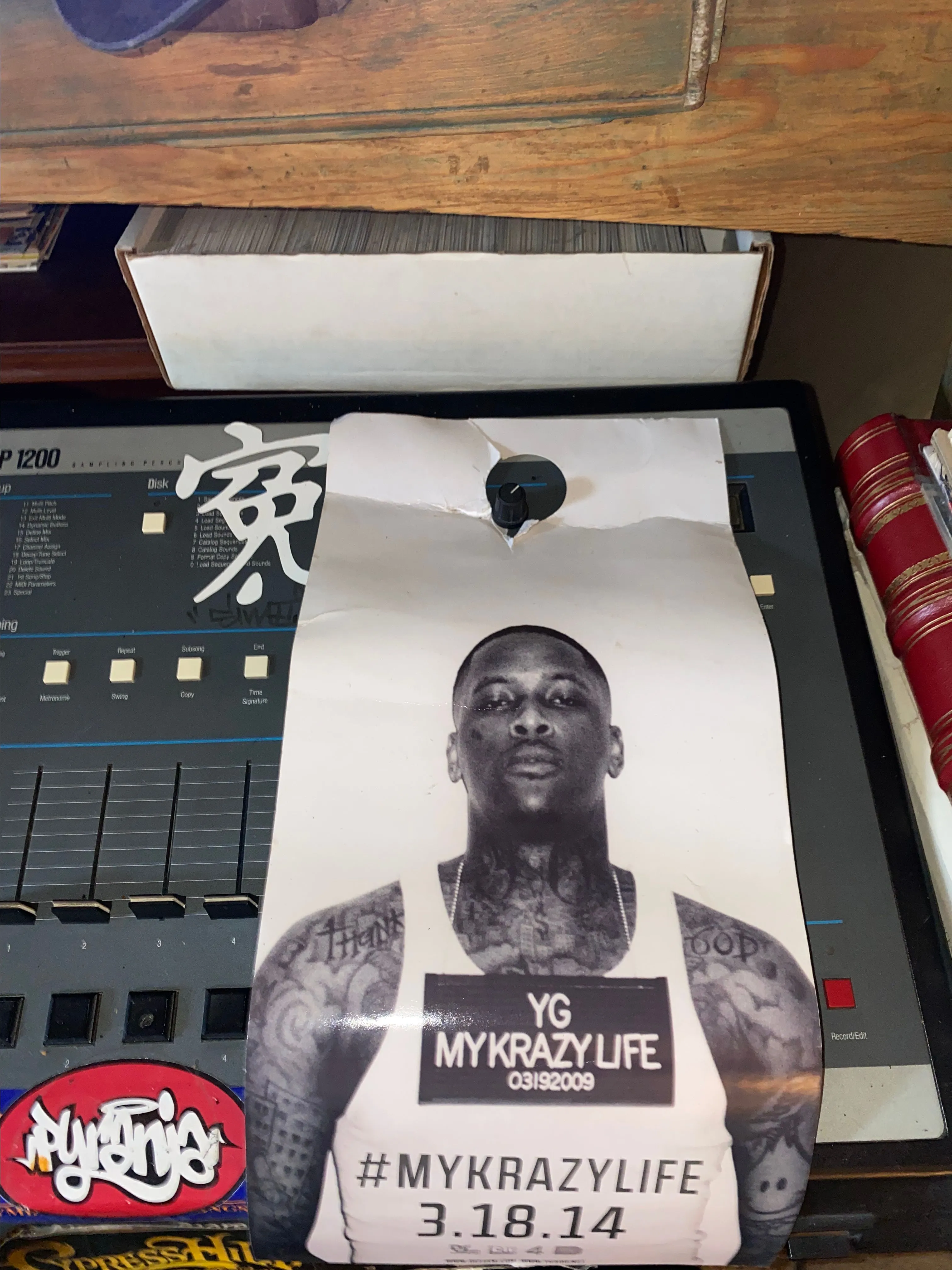 Product image for The image is a promotional item for YG's debut album, "My Krazy Life," released on March 18, 2014.