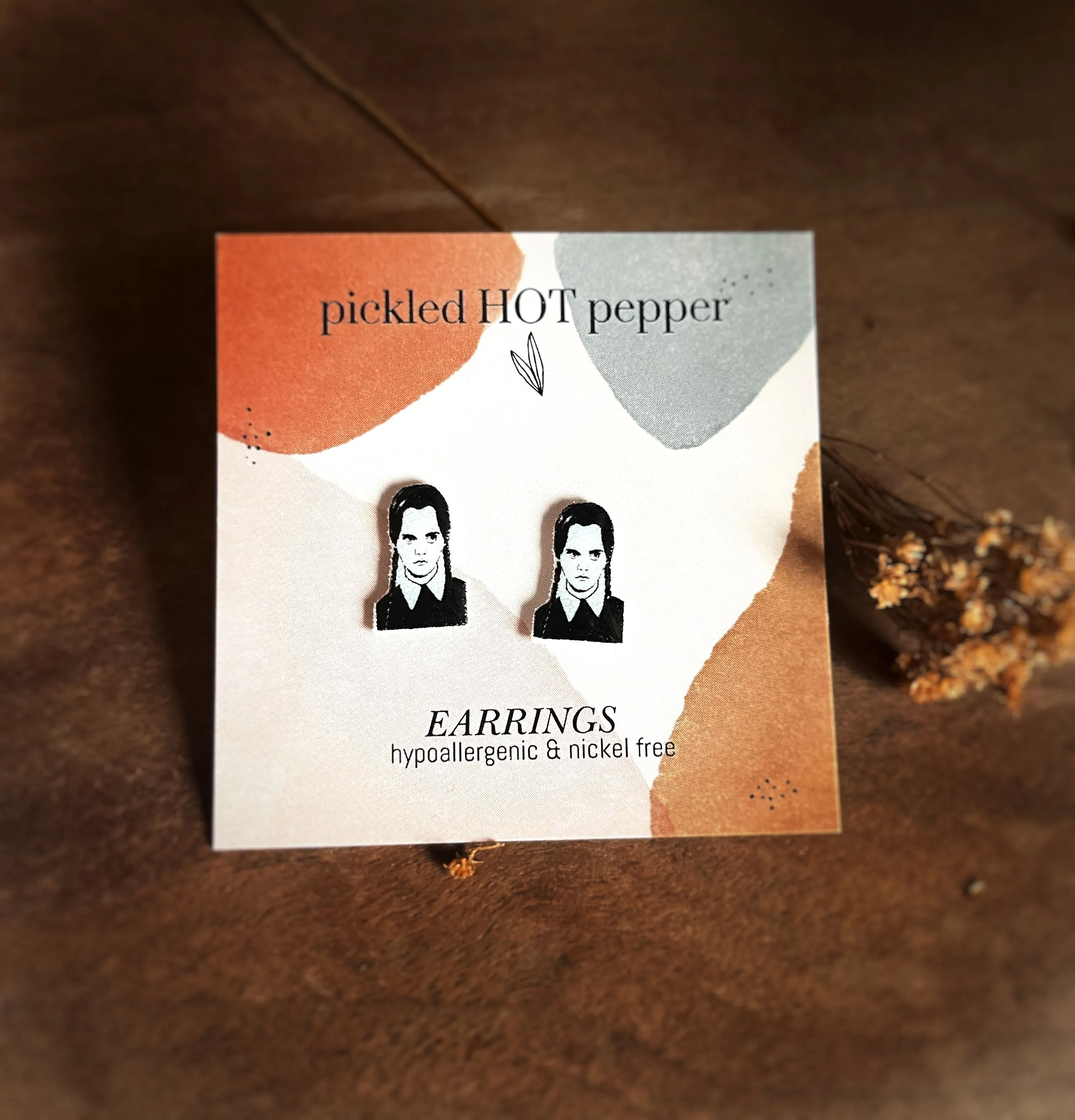 Product image for Wednesday Addams - ￼ Addams family - stud earrings