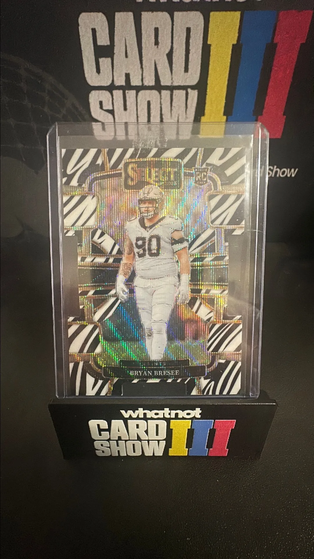 Product image for 2023 Panini Select - Concourse Zebra Prizm Die-Cut #72 Bryan Bresee (RC)