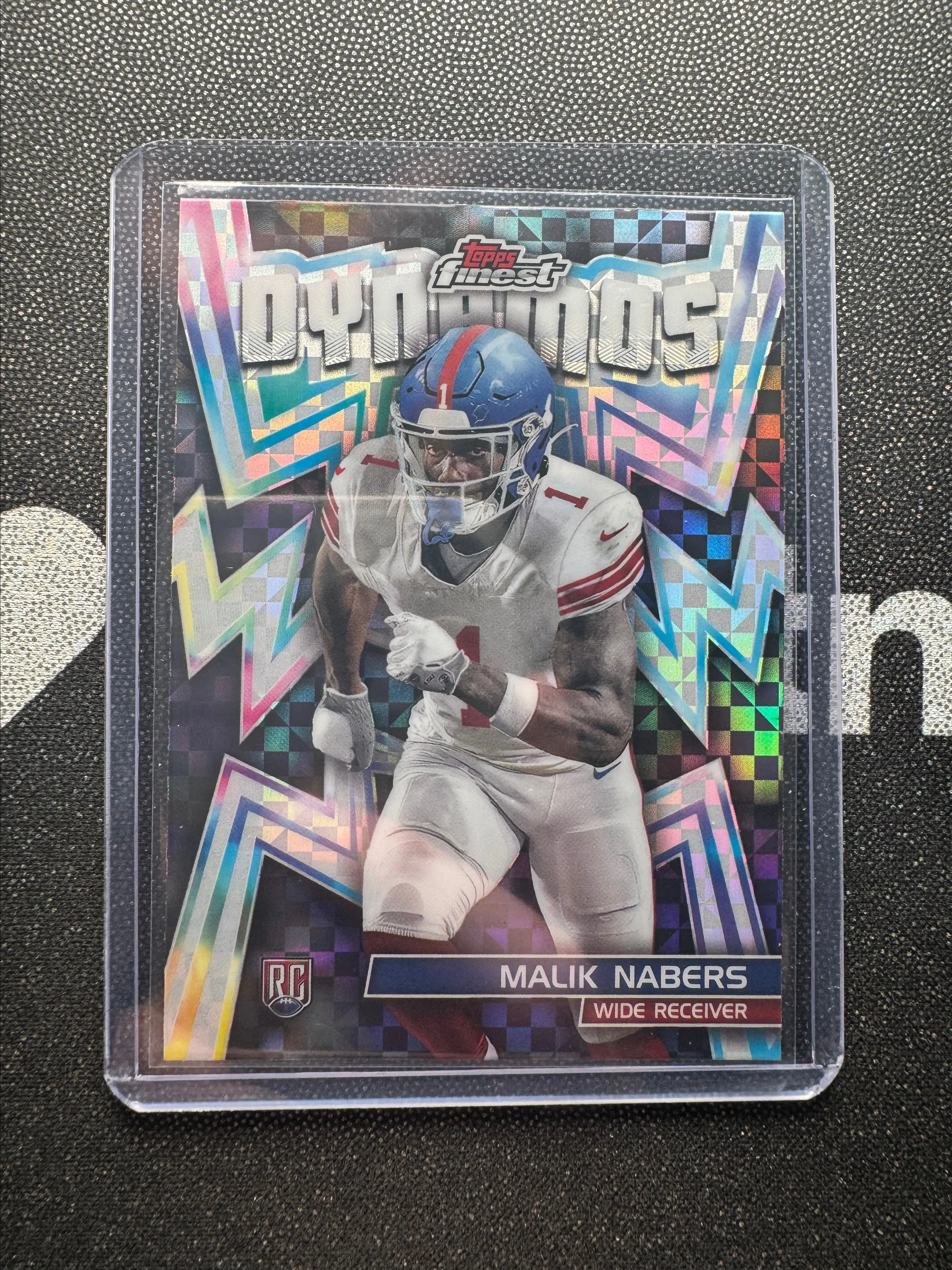 Product image for 2024 Topps Finest Malik Nabers Dynamos Checkerboard Rookie Refractor