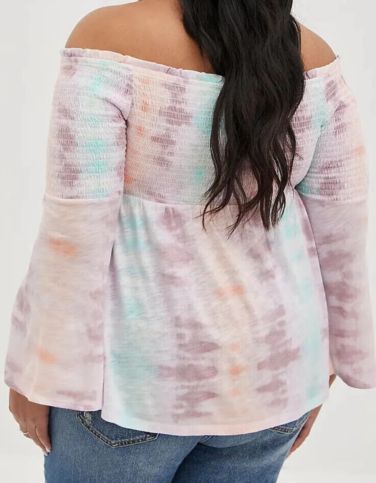 Product image for 51 Torrid knit smocked off the shoulder top sz 3