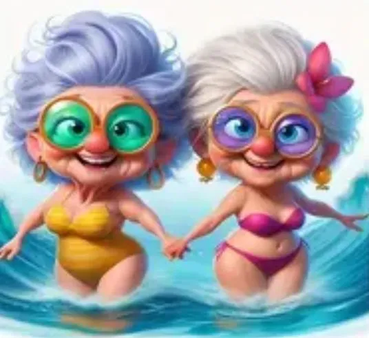 Product image for #273 Besties in Swimsuits 20cm X 20cm Diamond Painting Art Kit