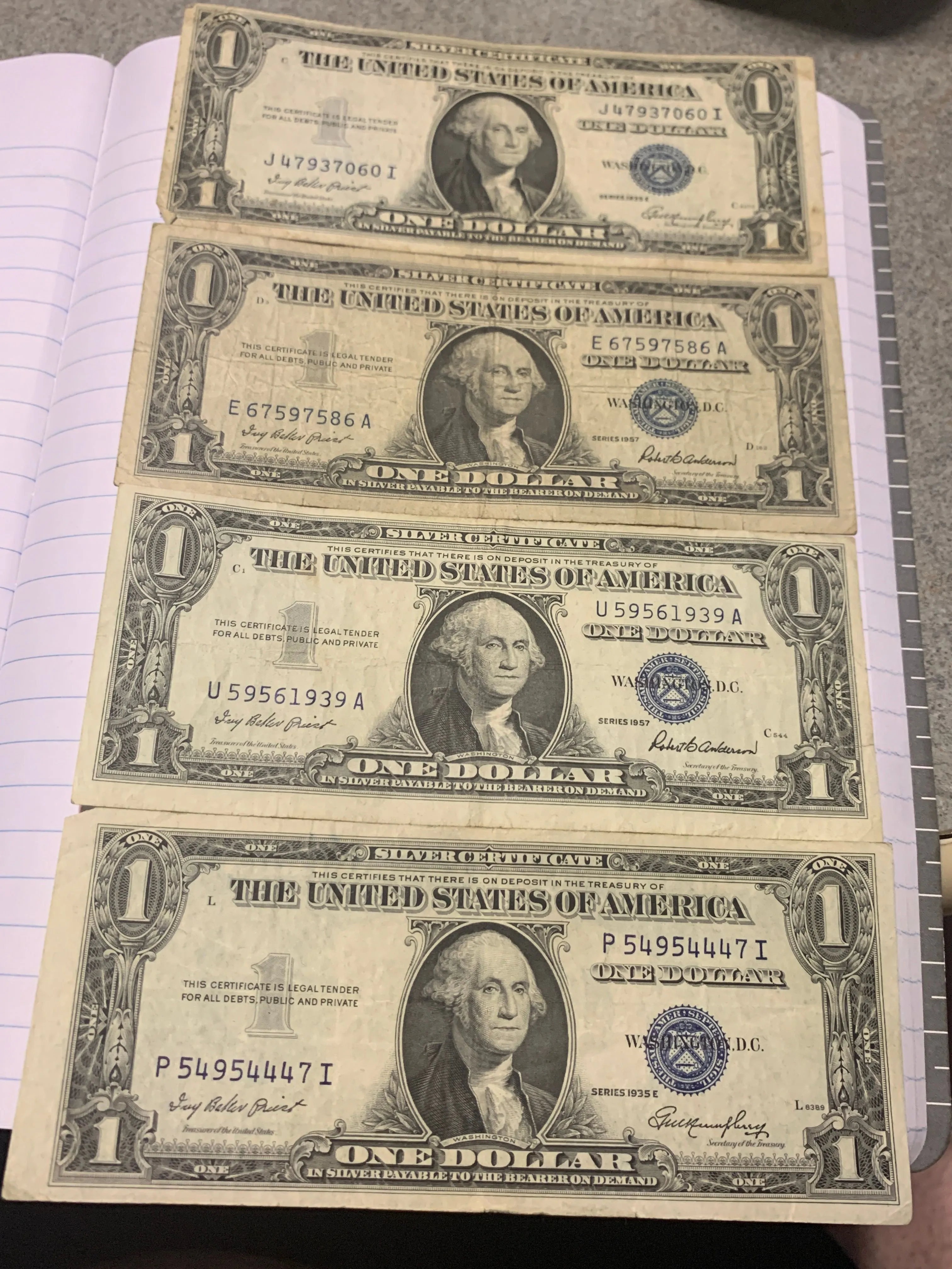 Product image for 1$ Silver Certificates - 4 Pack