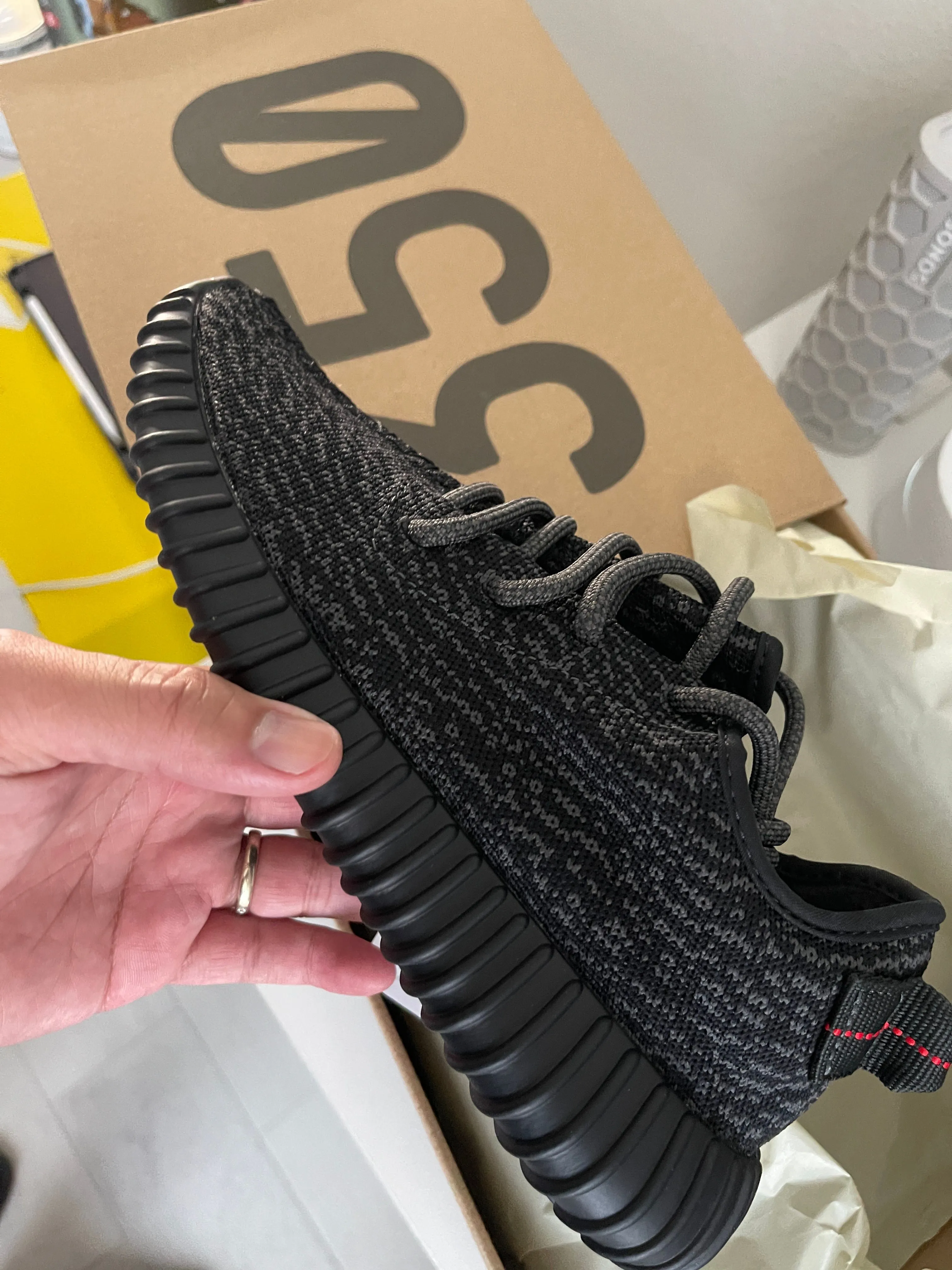 Product image for New Yeezy 350 Pirate Black size 5.5M / 6.5W