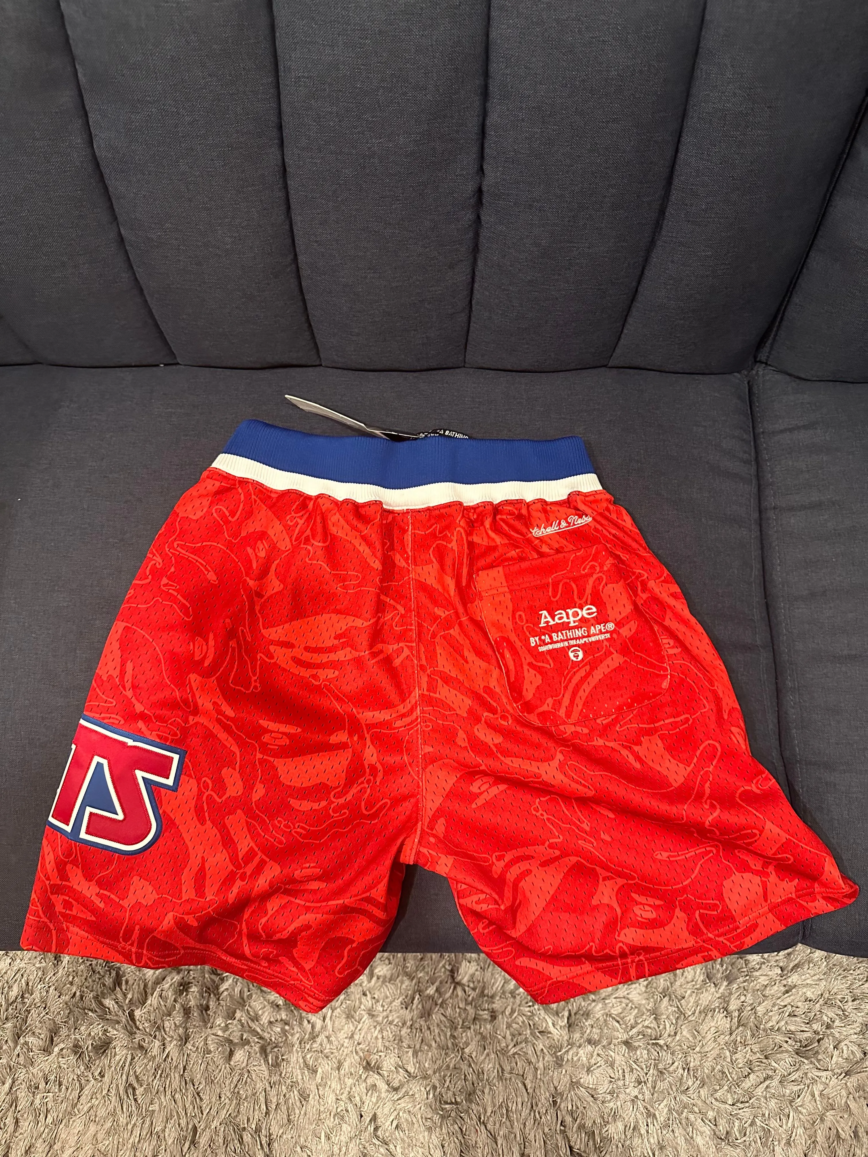 Product image for Aape X mitchell & Ness “nets” shorts