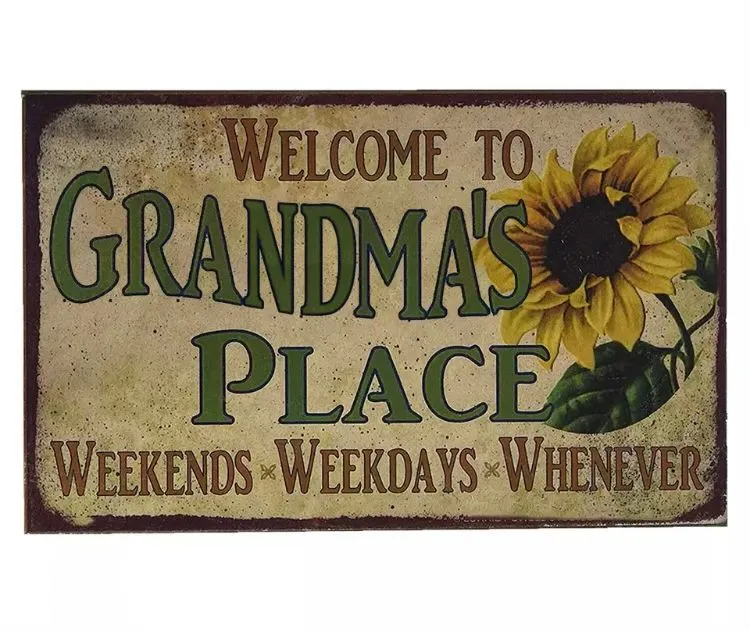 Product image for Grandma's Place Tin Sign
