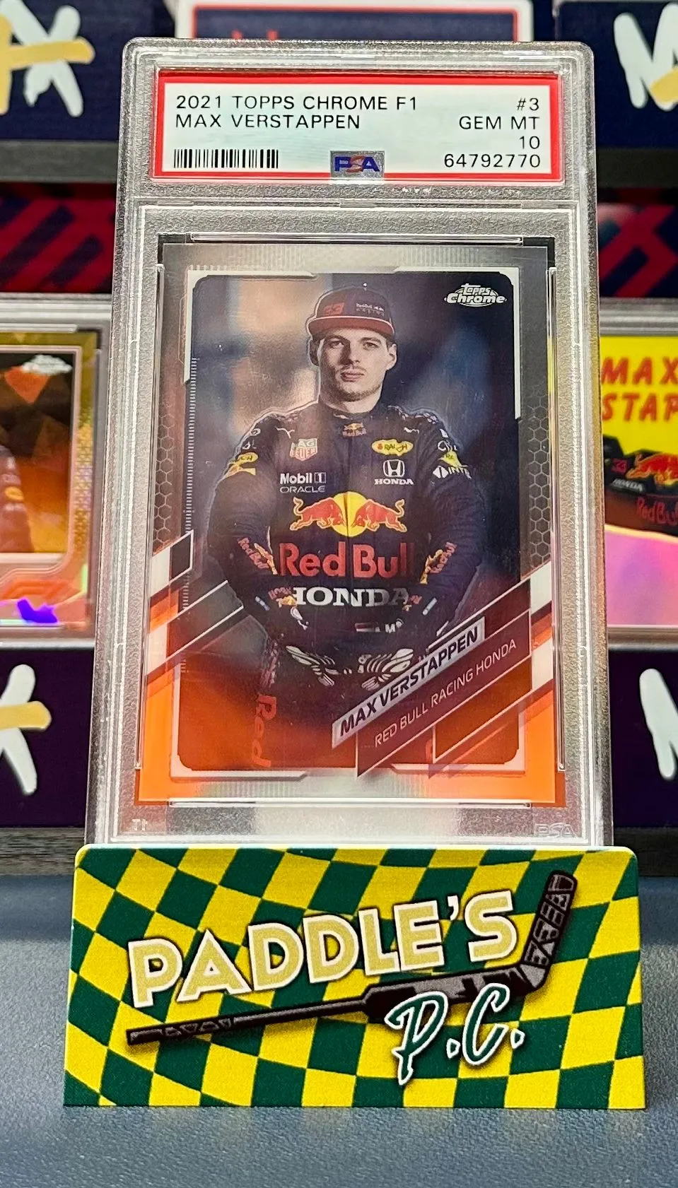 Product image for 2021 Topps Chrome Max Verstappen #3 PSA 10