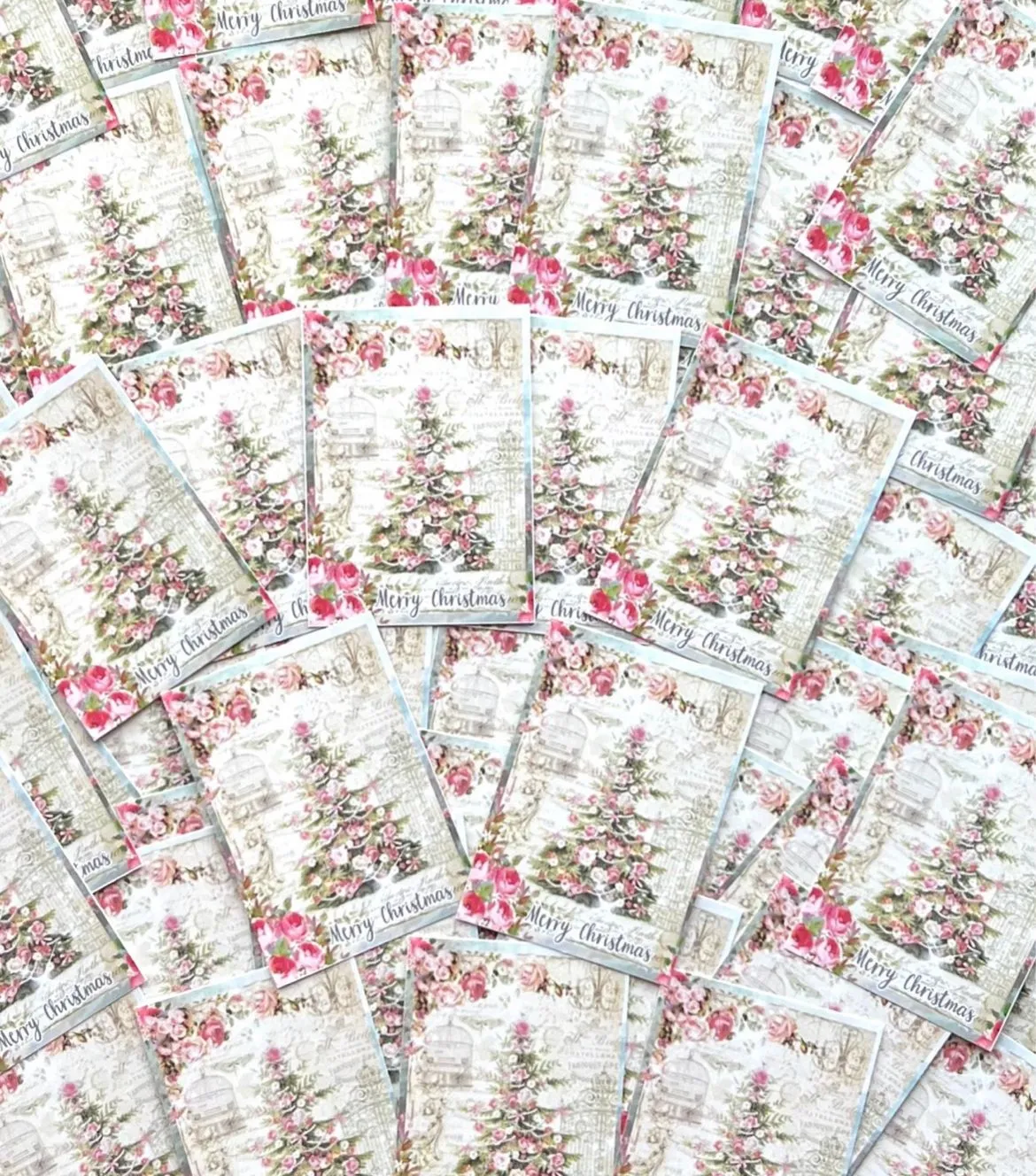 Product image for Shabby Chic Christmas Tree Cards Set of 24