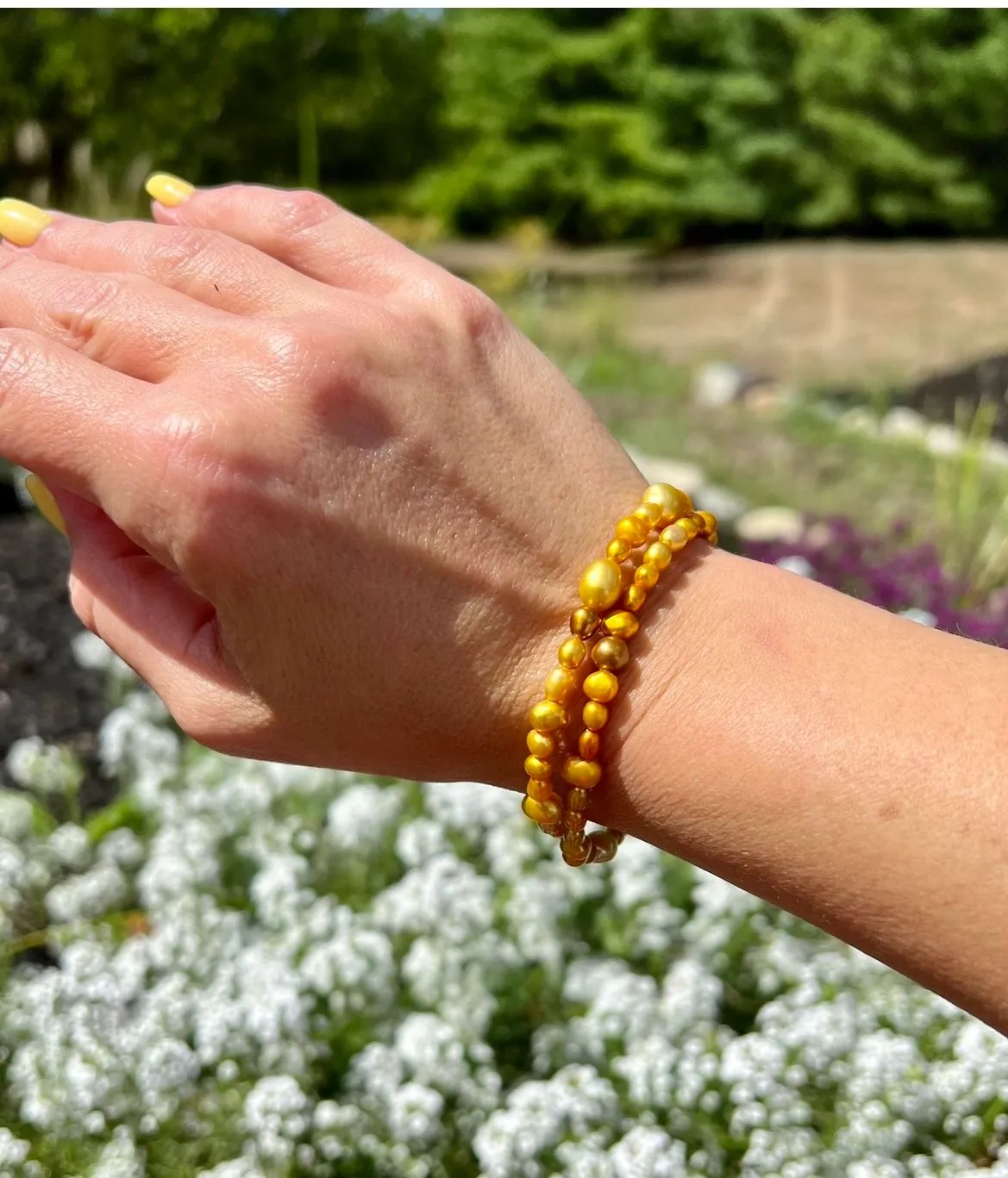 Product image for Set of 2 Freshwater Cultured Pearl Stretch Bracelets