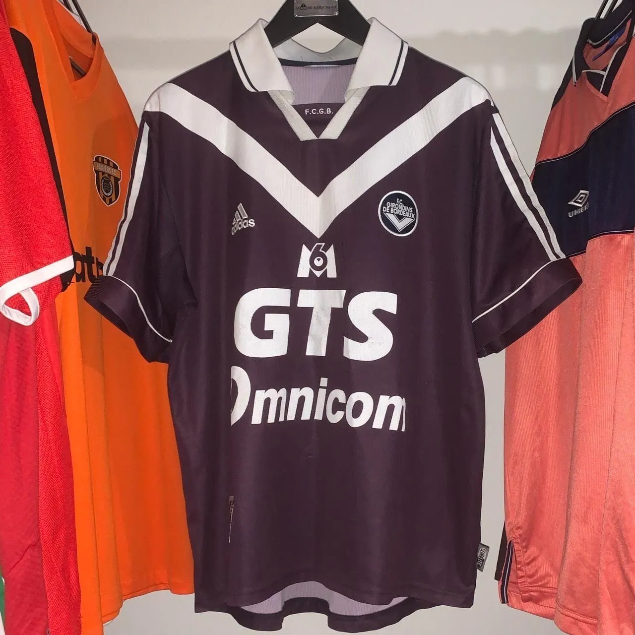 Product image for Bordeaux 1999/2000 Adidas Home Football Shirt Vintage Dark Purple XL