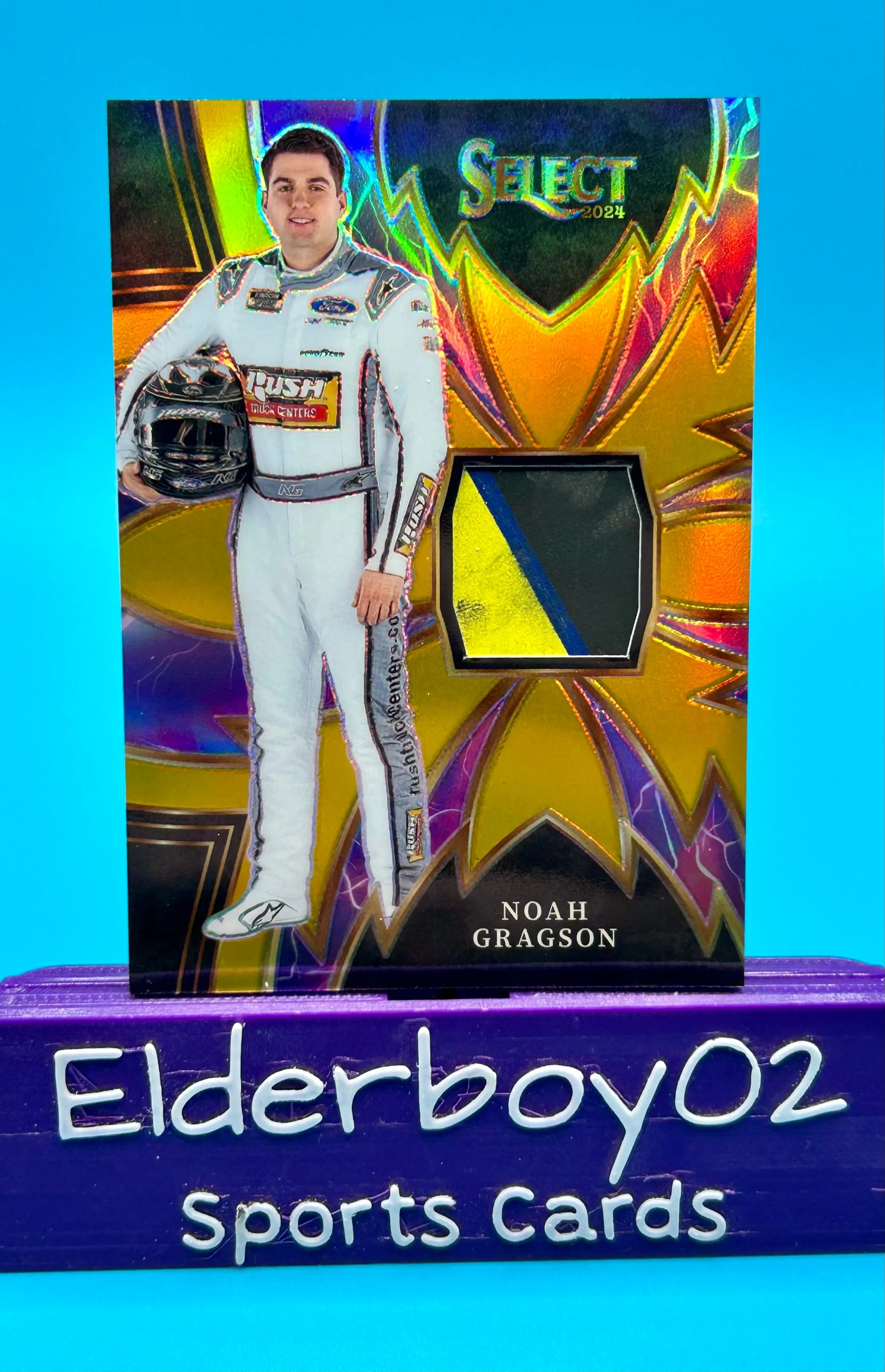 Product image for Noah Gragson /10 Tire Sparks Gold Prizm 2024 Panini Select Racing Nascar
