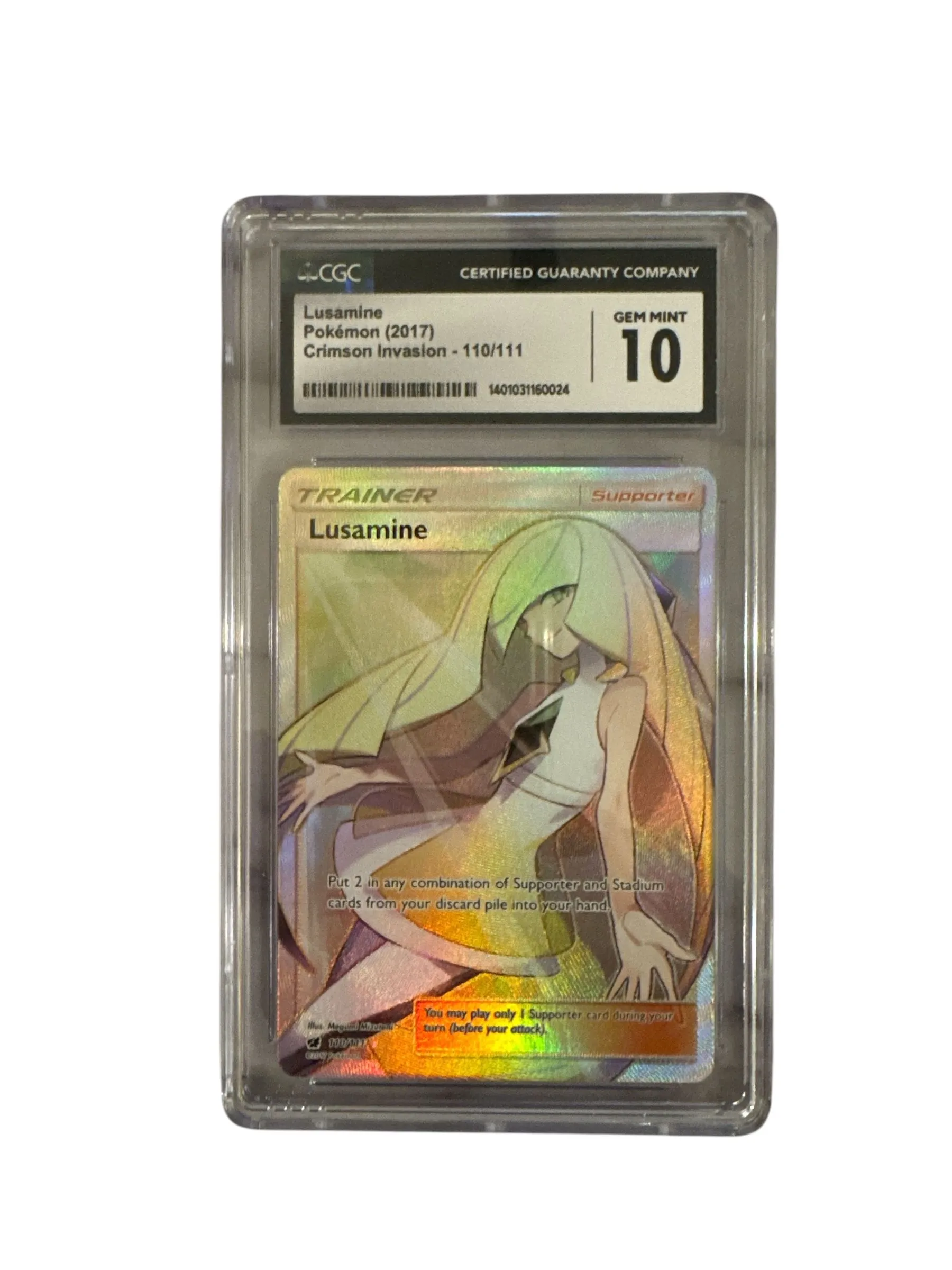Product image for Pokémon English Lusamine Full Art Crimson Invasion 110/111 CGC 10