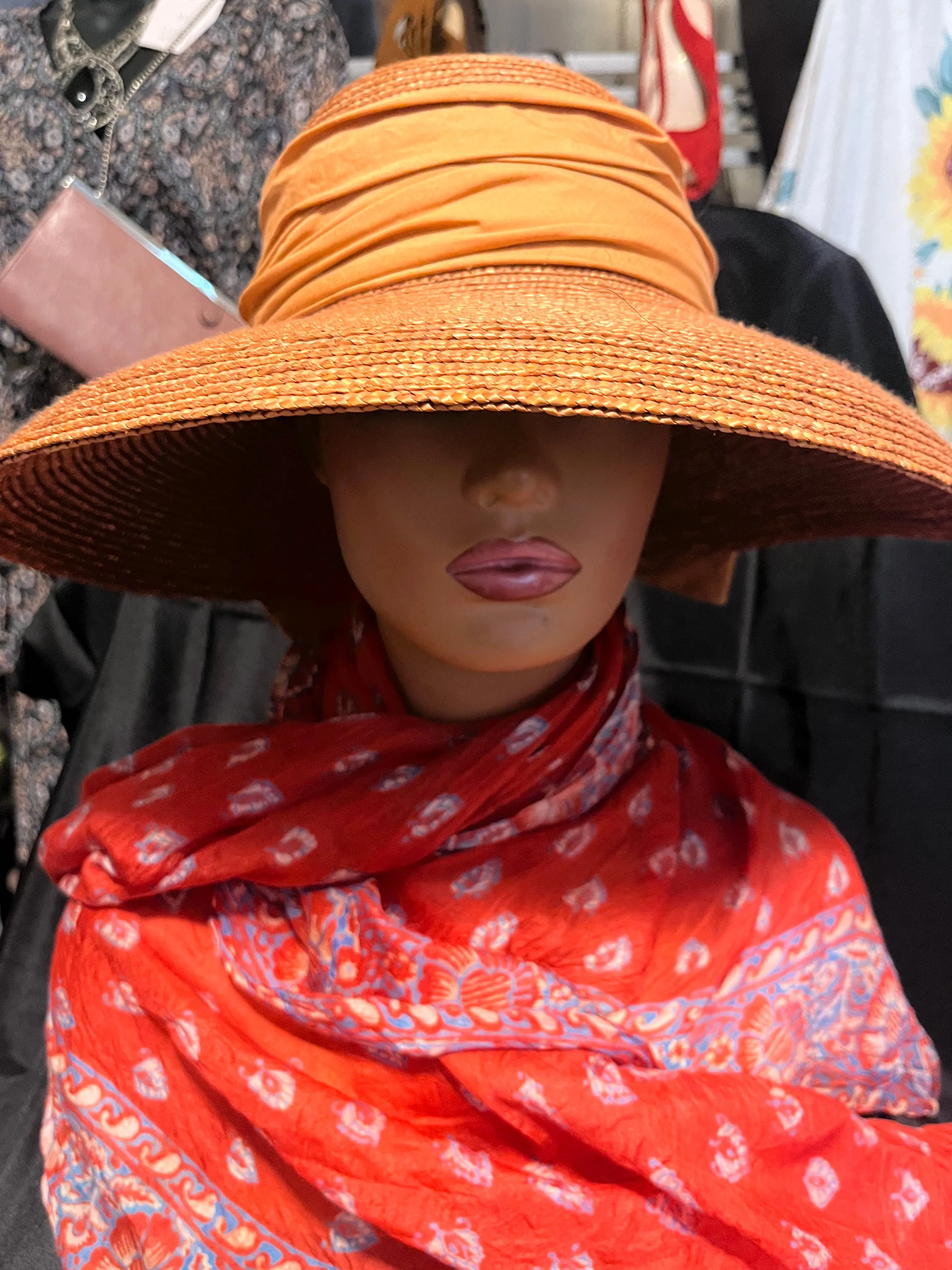 Product image for BETMAR NEW YORK Vintage brown straw hat w bow