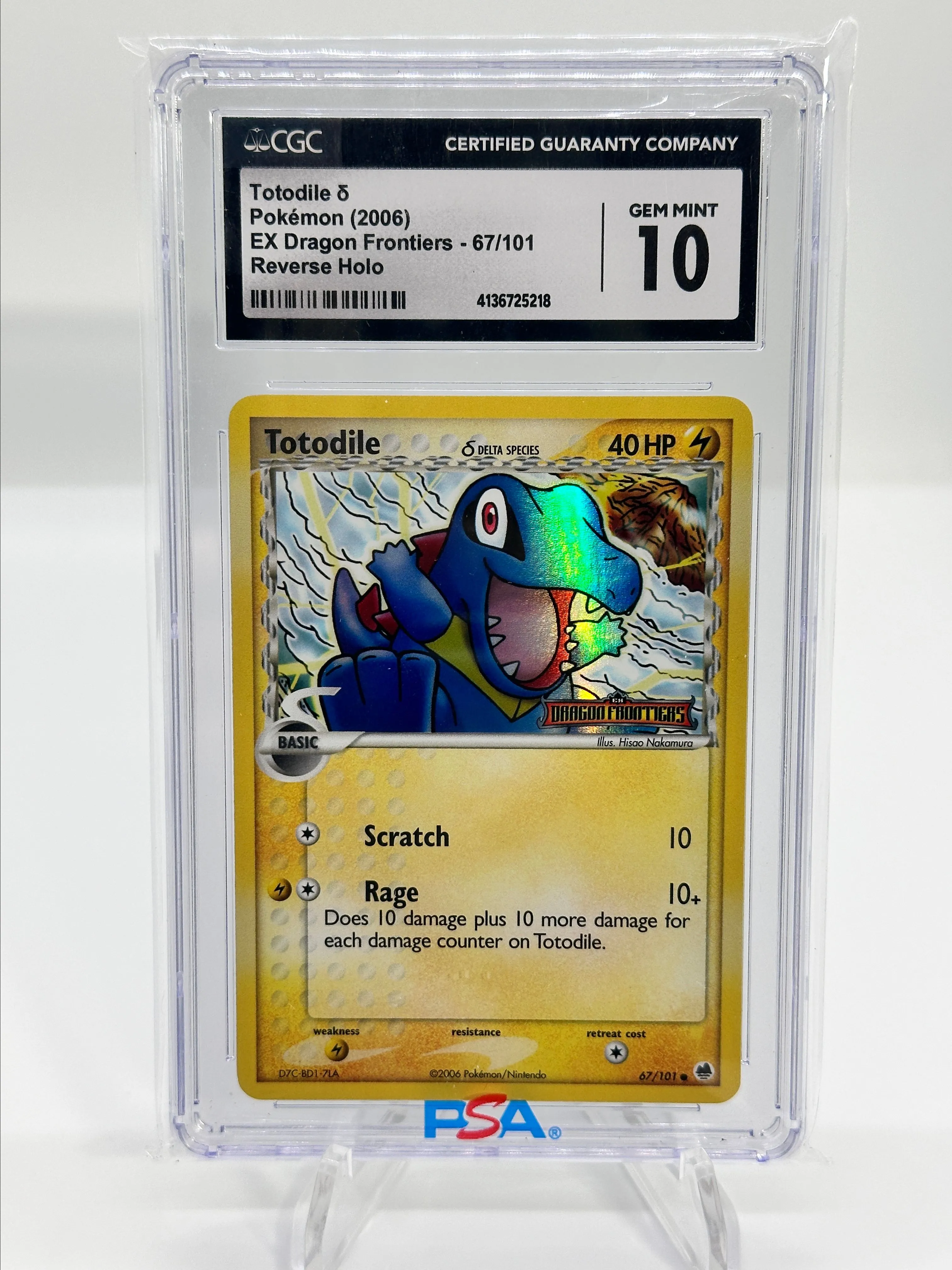Product image for Totodile Delta Species Reverse Holo CGC 10 Pop 12! None higher!