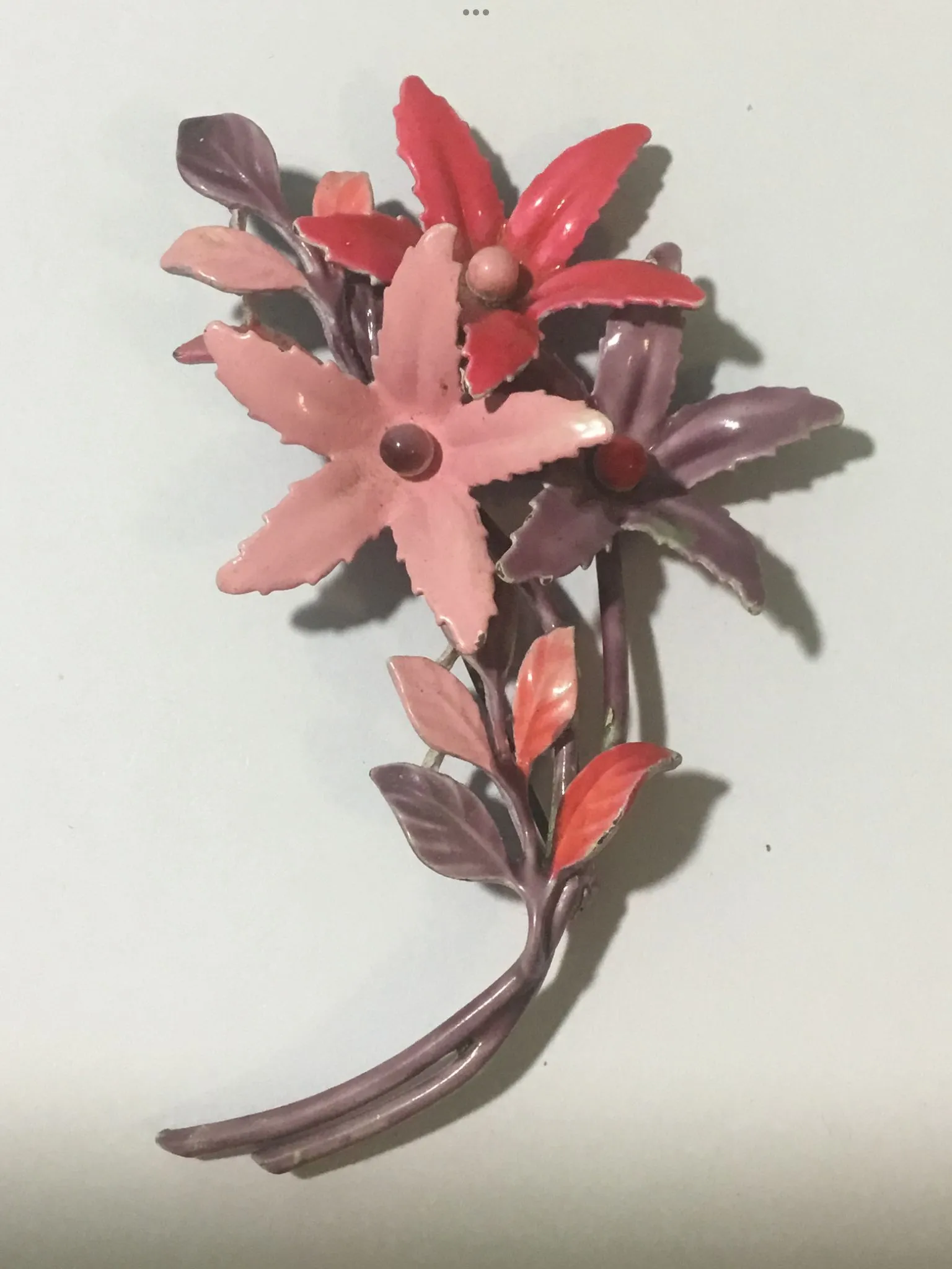 Product image for 26B. Large Purple & Pink Star Flower Brooch