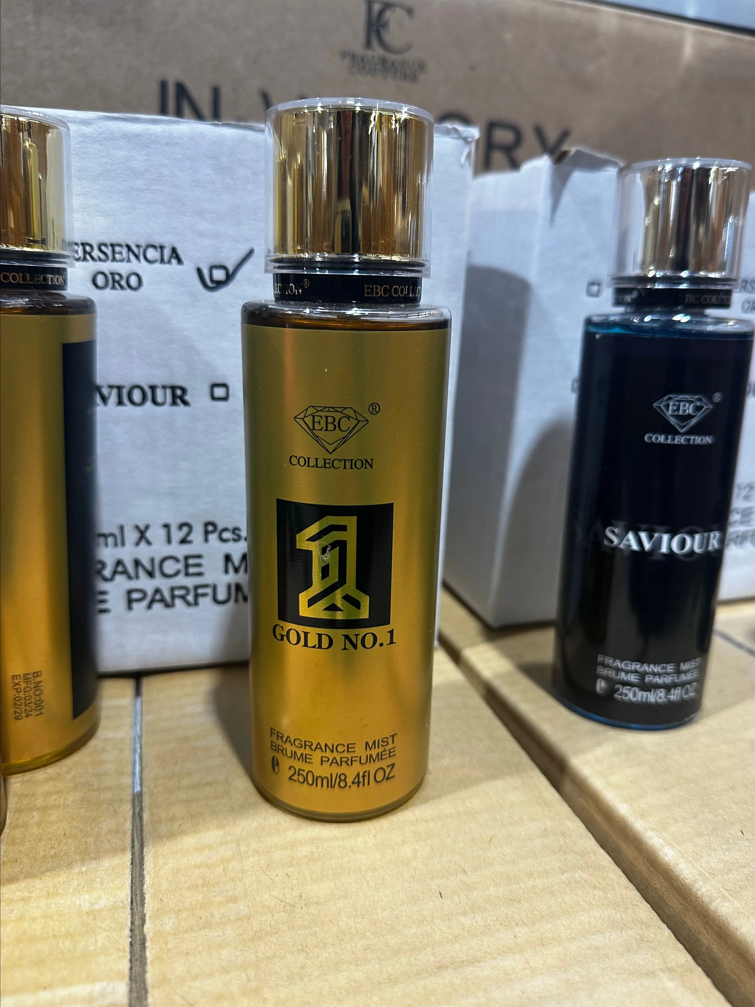 Product image for 250ml/8.4fl oz bottle of EBC Collection Gold No.1 fragrance mist.