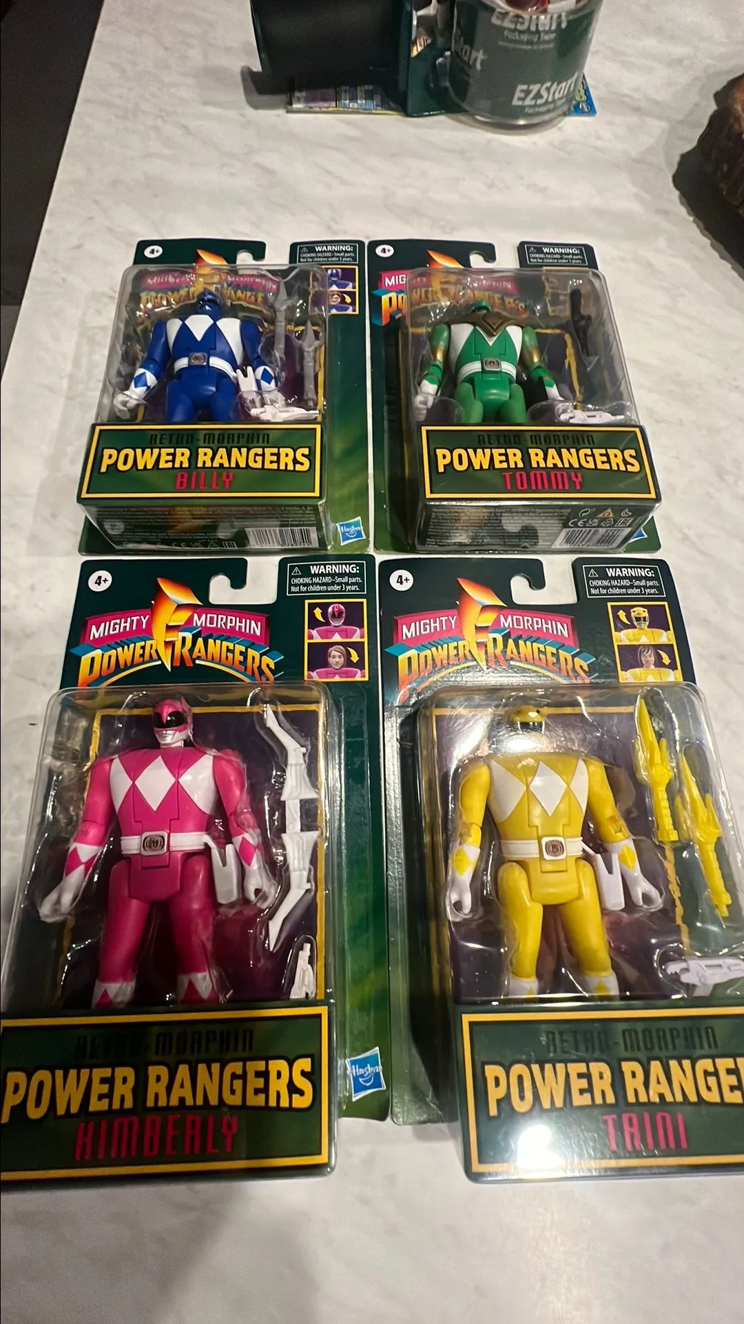 Product image for Power Rangers Retro lot of 4 Pink Yellow Blue and Green