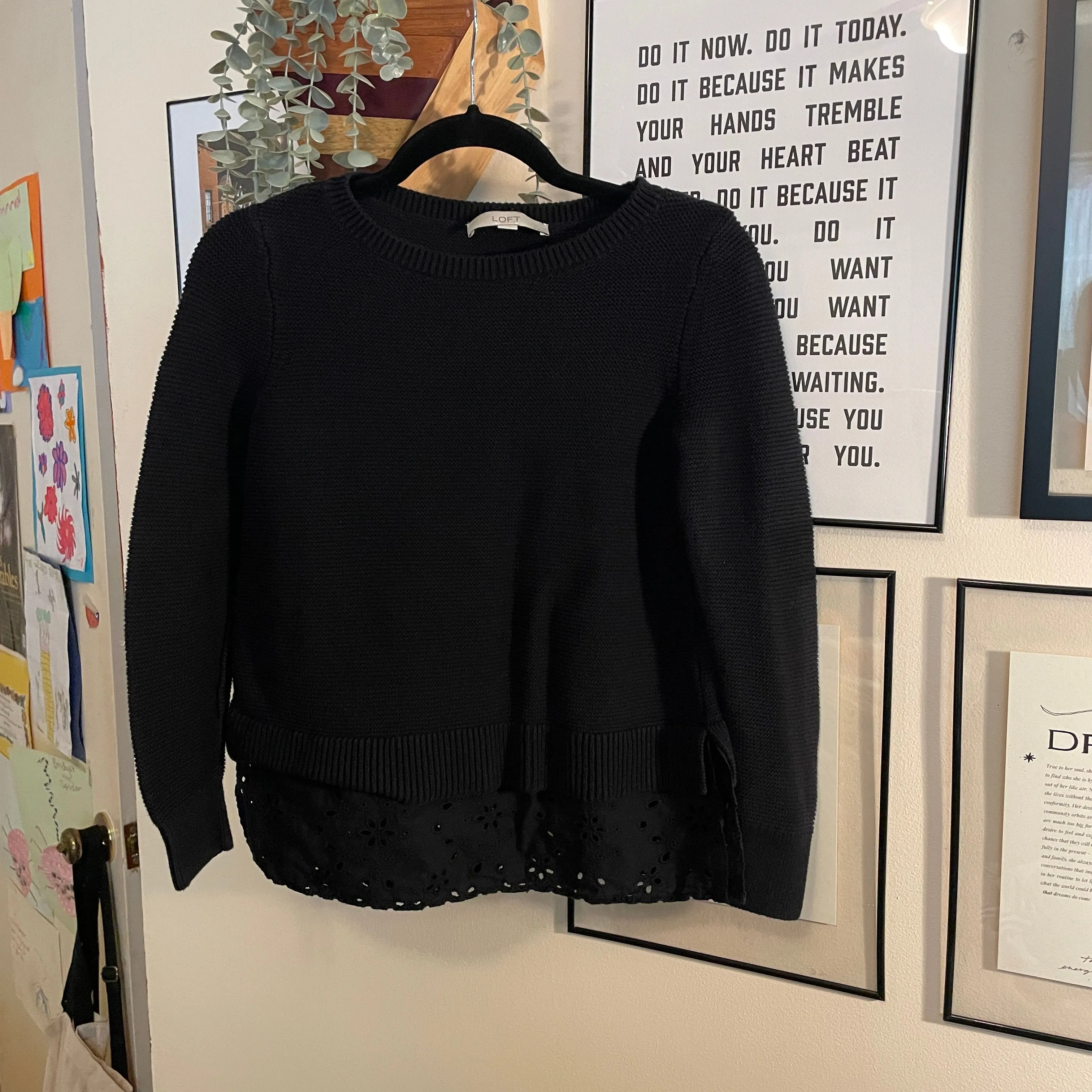 Product image for 115 Ann Taylor Loft Preppy Black Sweater Size XS