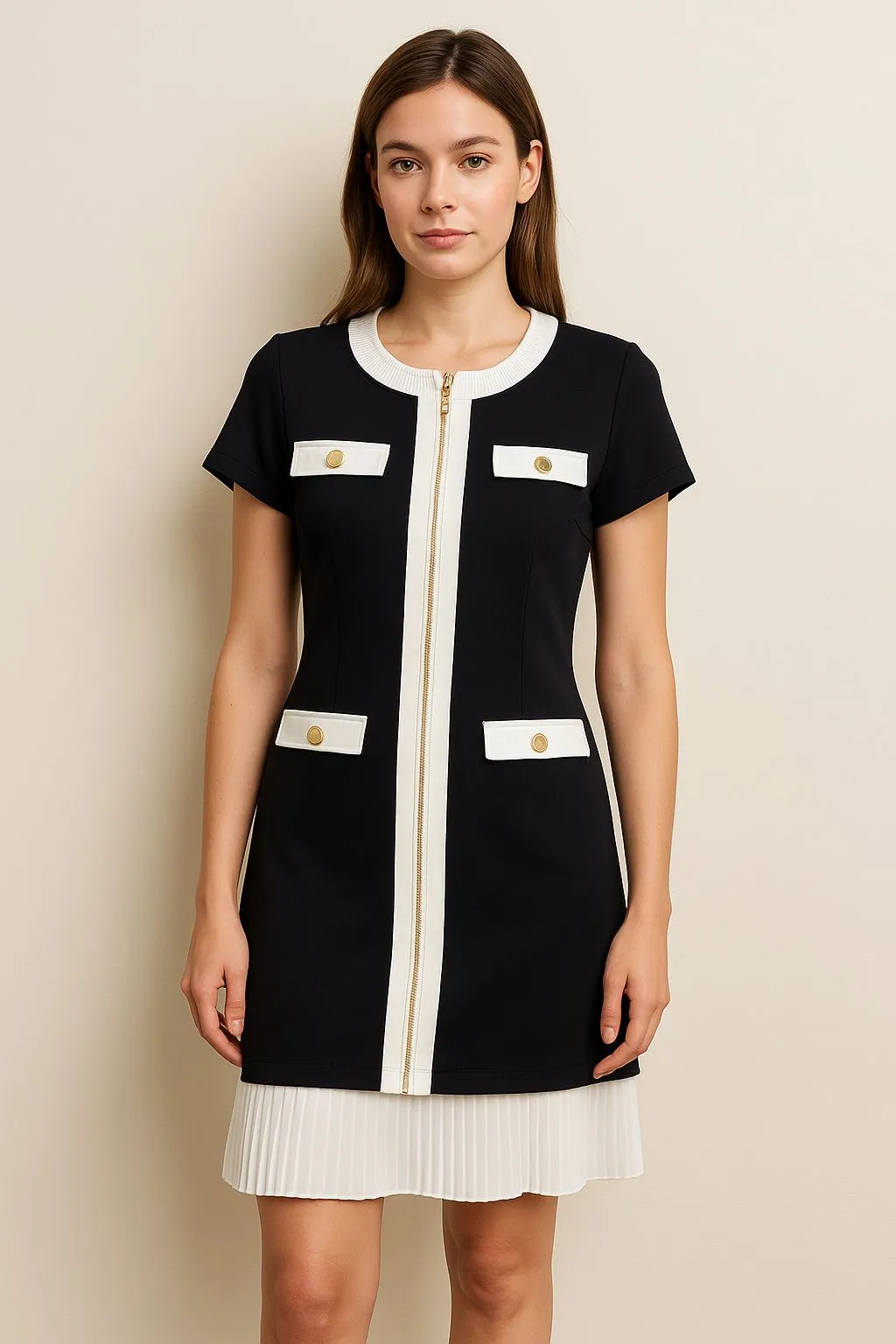 Product image for 317. Elegant Black and White Dress