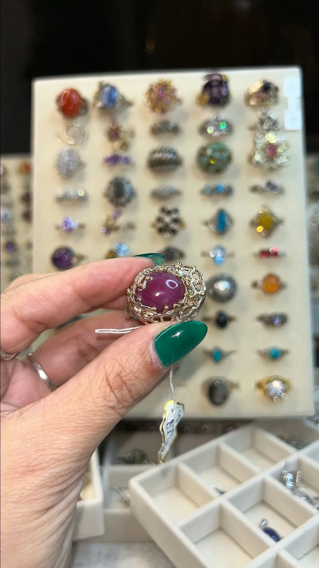 Product image for STERLING MONSTER RUBY SZ 8.75 RING