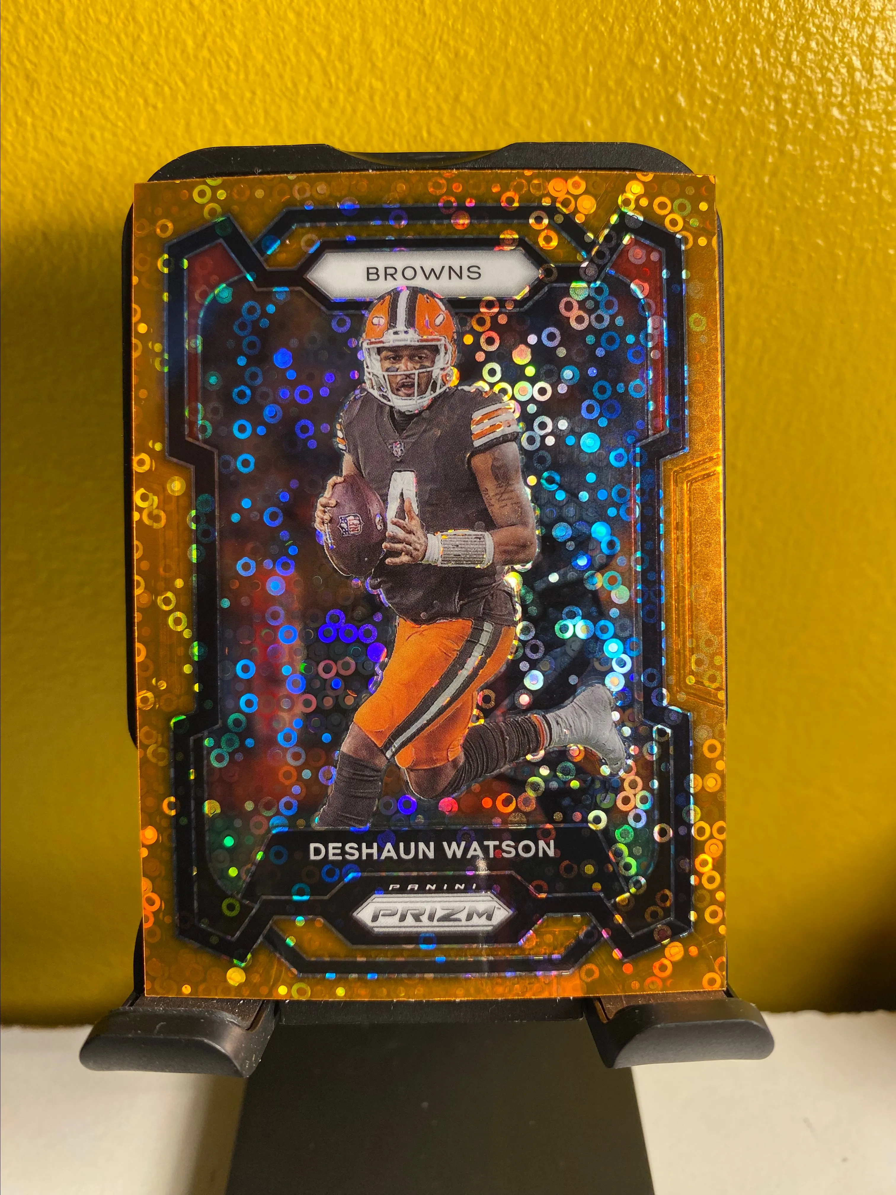 Product image for Deshaun Watson Orange Disco 2023 Panini Prizm Color Match