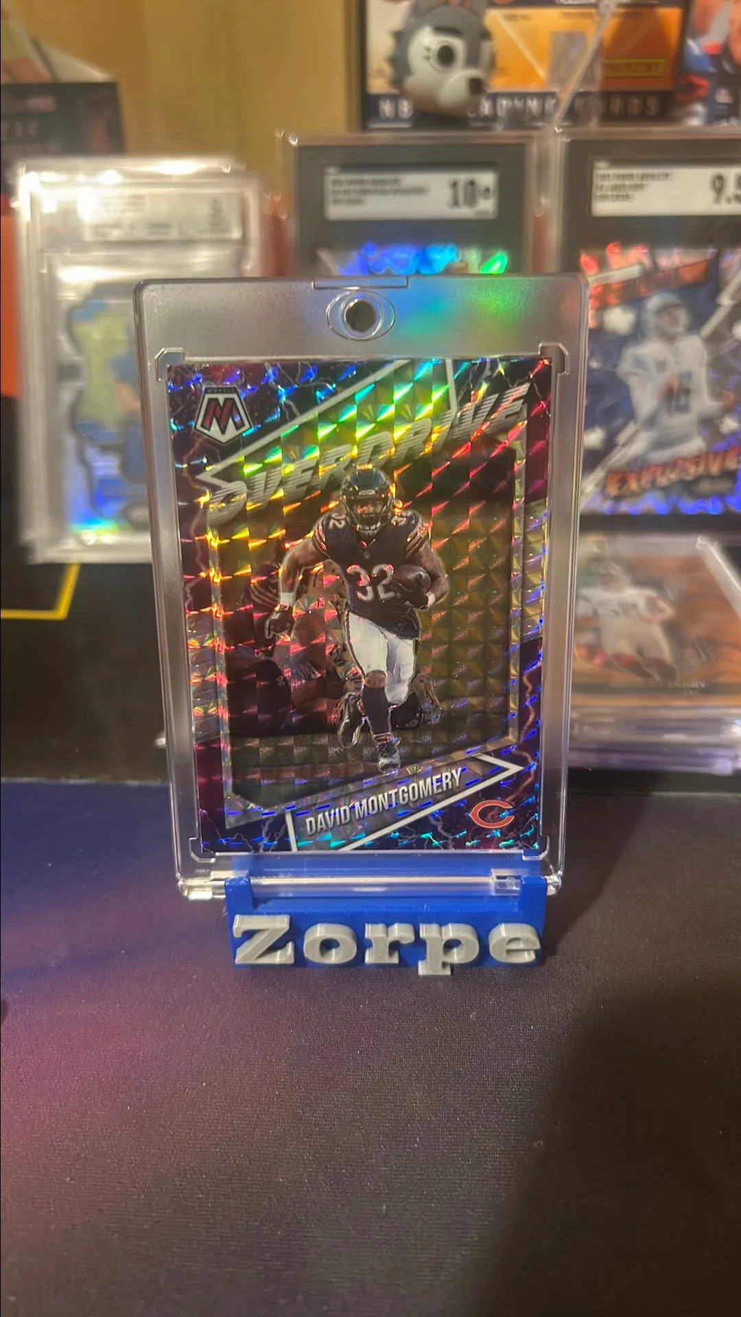Product image for 2021 Mosaic David Montgomery Overdrive Purple SSP 🔥Bears Beautiful Card