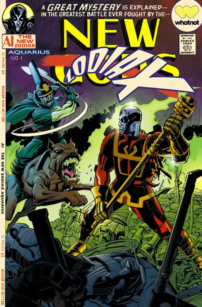 Product image for 007 NEW ZODIAX AQUARIUS #1 COVER “C” SIGNED New Gods Homage variant by VENOM artist Joe St.Pierre