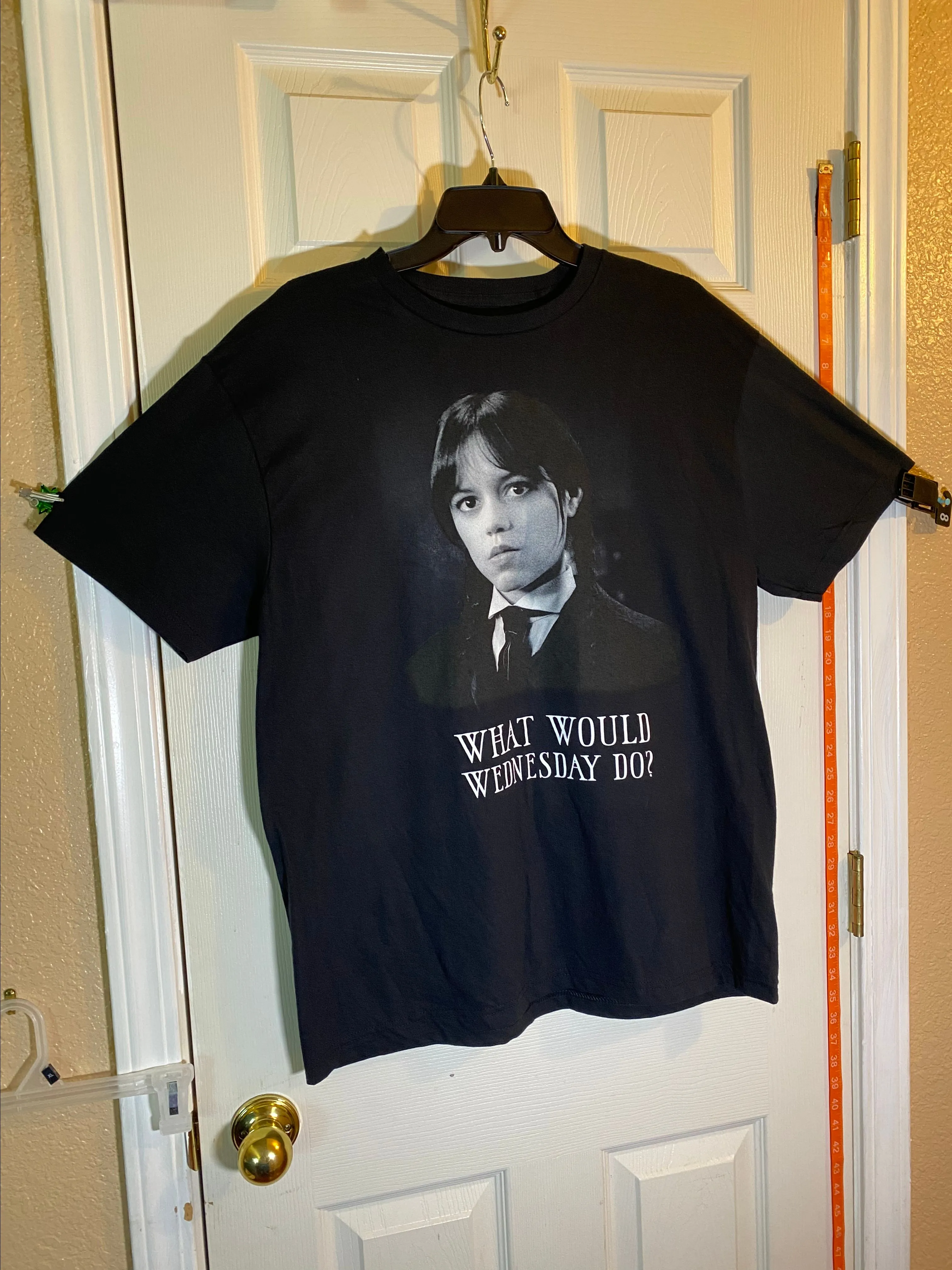 Product image for Wednesday Men L T-Shirt Black Graphic Tee Short Sleeve NWOT