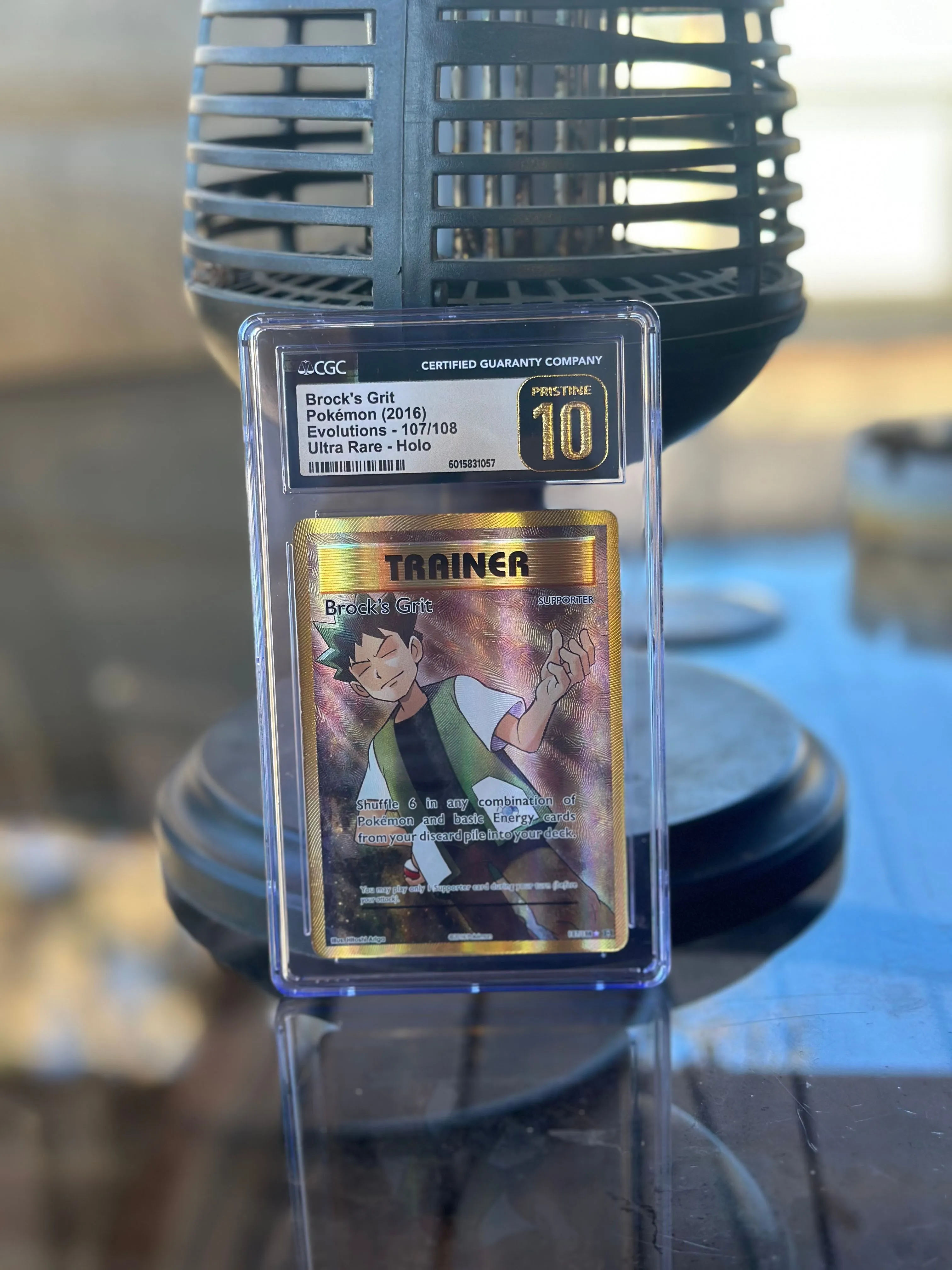 Product image for 🌟POP 4🌟 CGC Pristine 10 Brock’s Grit 107/108 XY Evolutions Full Art Trainer
