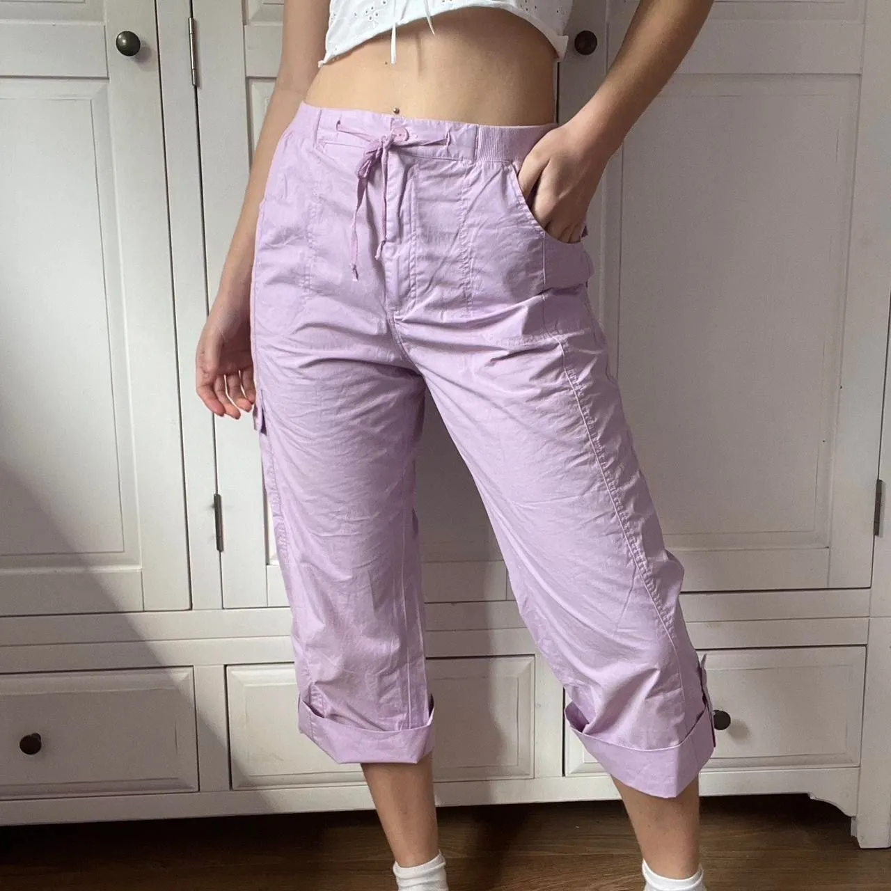 Product image for Lilac cargo capris