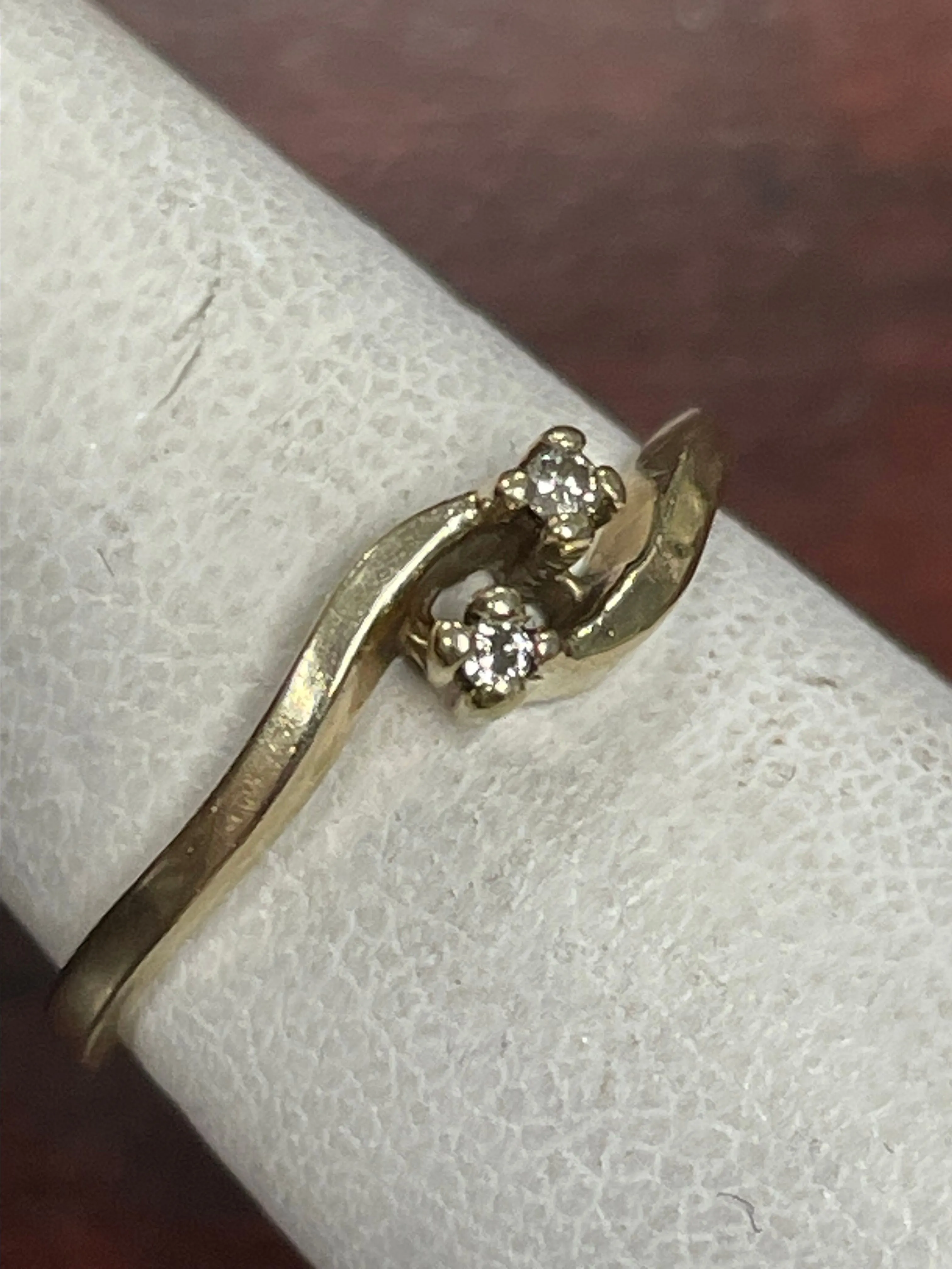 Product image for 14K Gold Petite Double Diamond Ring-Sz 7