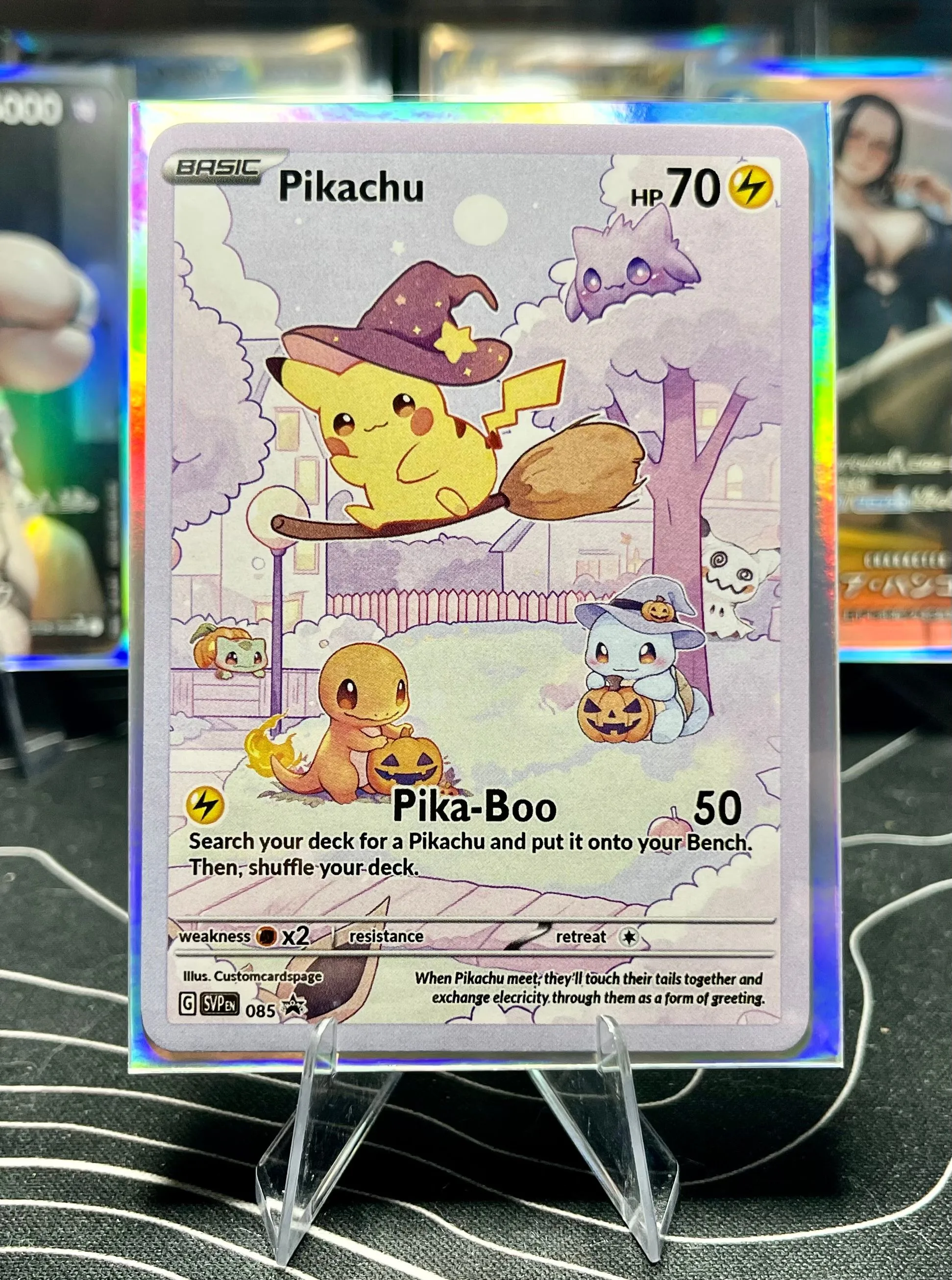Product image for *NEW* Pikachu and Friends Halloween Custom Fan Art w/ Holo Sleeve