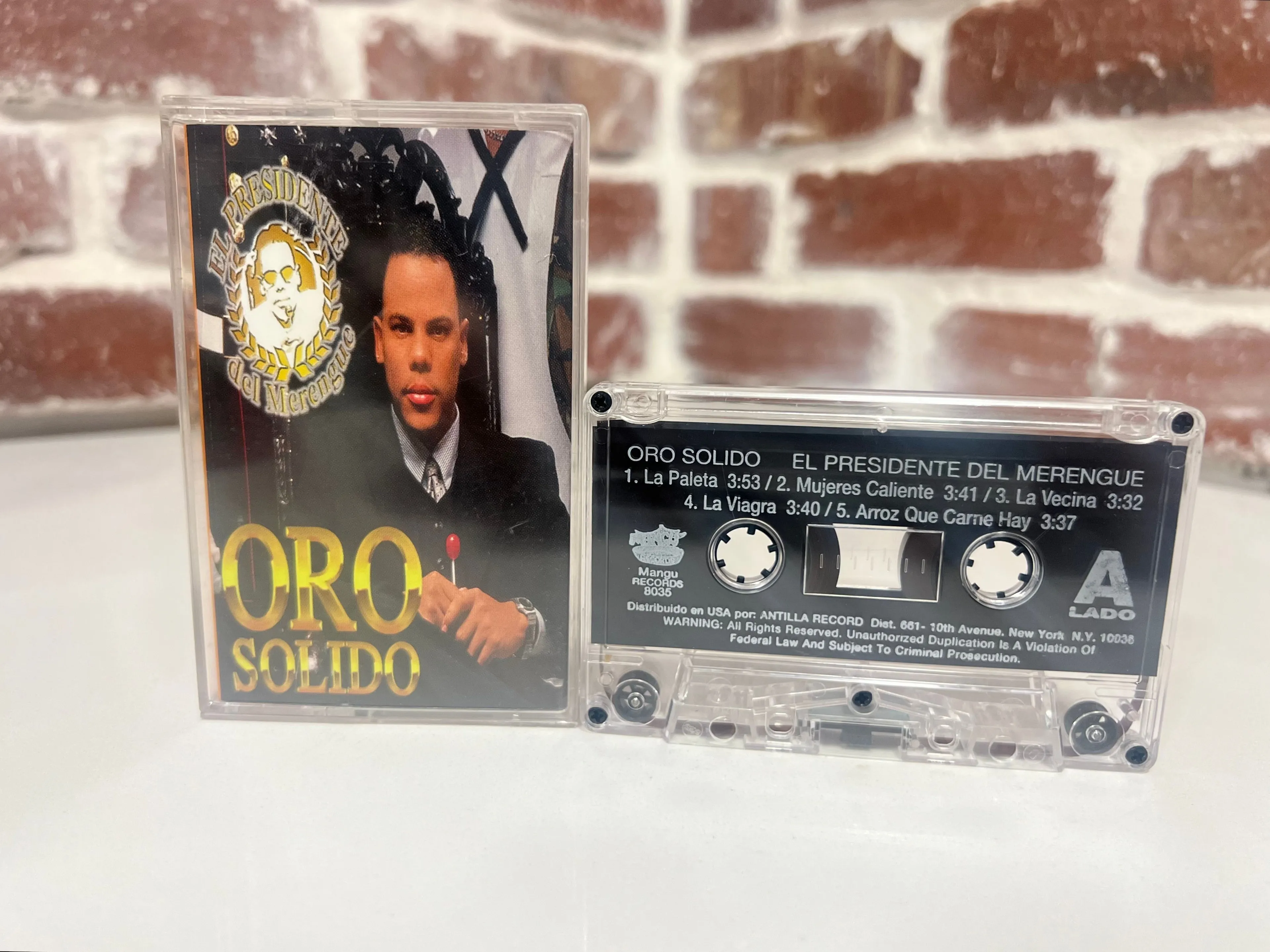 Product image for Oro Solido 1988 El Presidente Del Merengue Cassette Tape Album HTF Tape Merengue Music