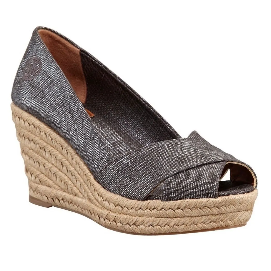 Product image for TORY BURCH espadrille wedge sandals shimmer Filipa women Size 8 1/2B